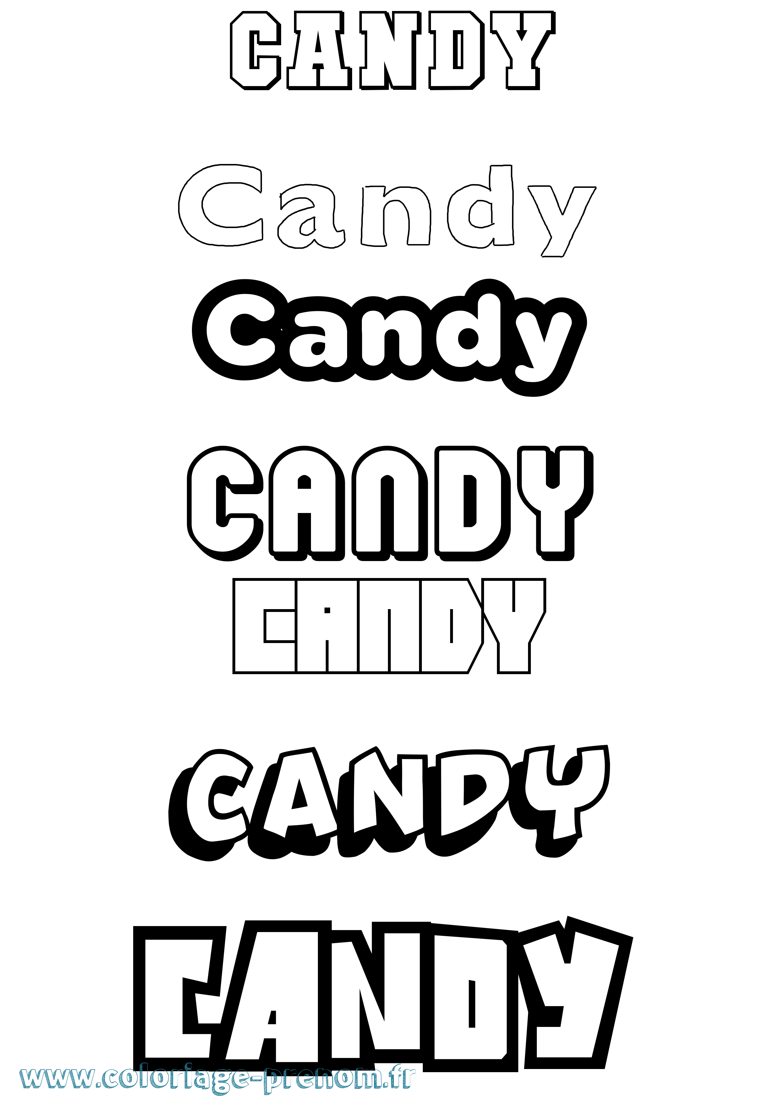 Coloriage prénom Candy Simple