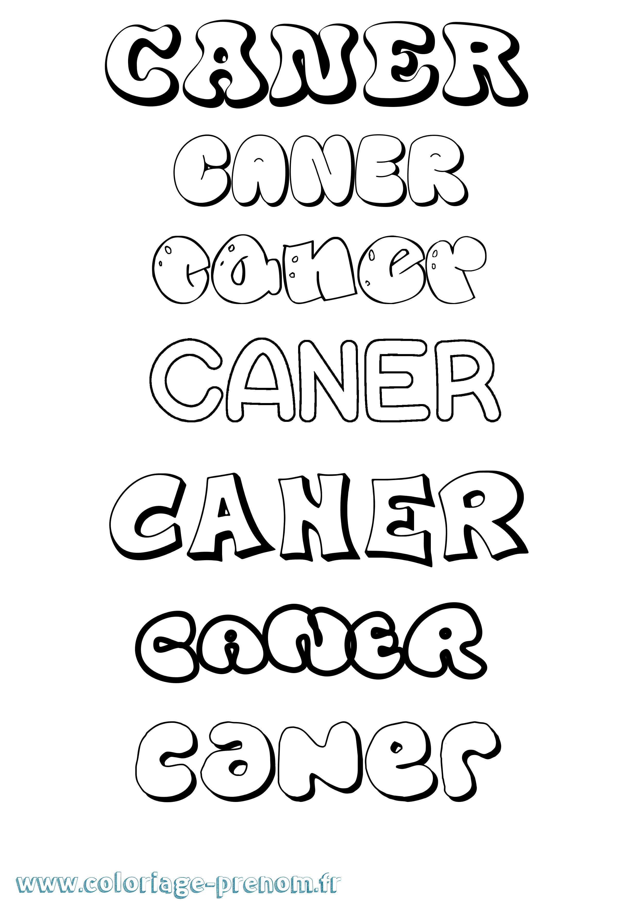 Coloriage Caner Bubble Coloriage prénom Caner Bubble