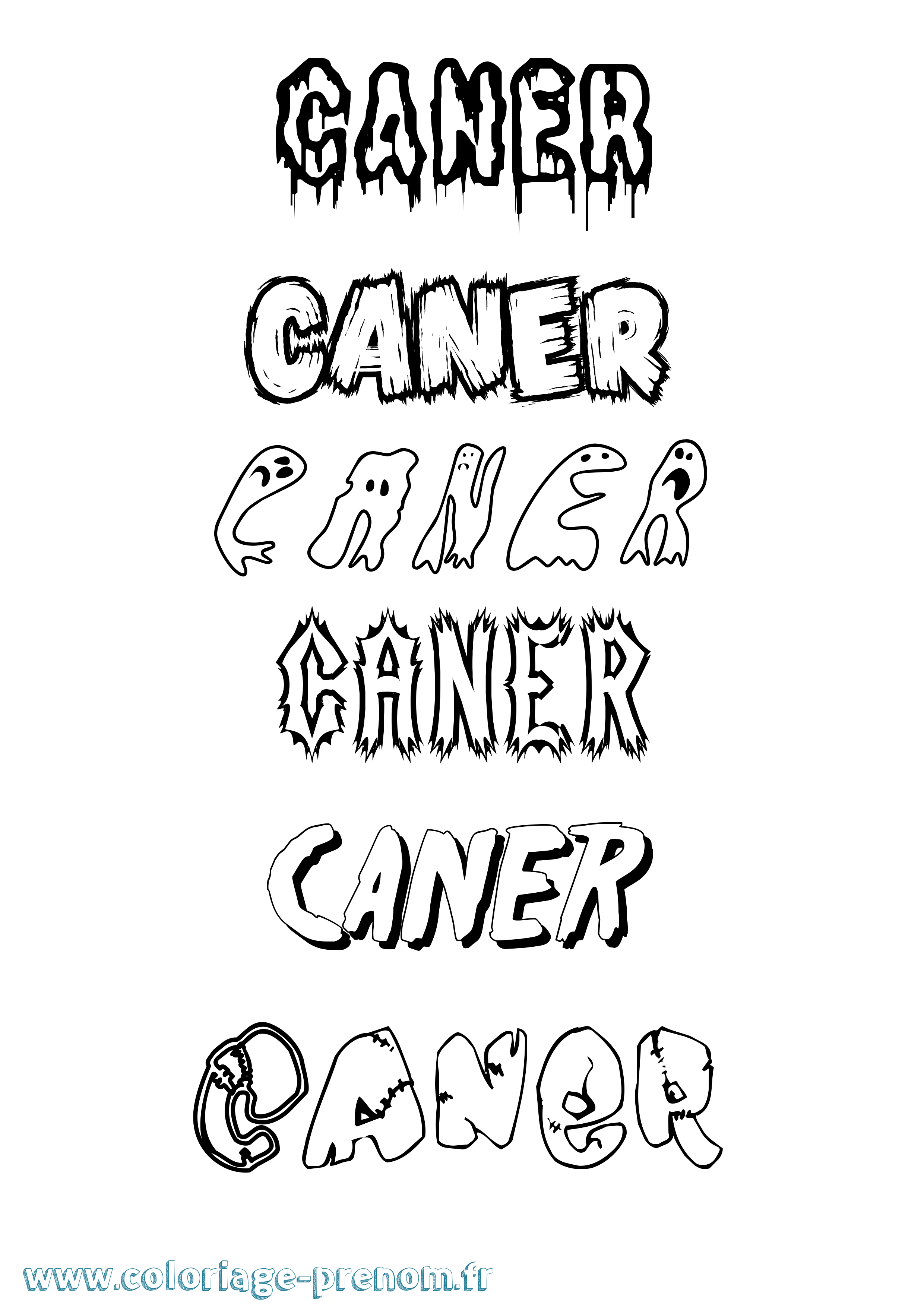 Coloriage Caner Frisson Coloriage prénom Caner Frisson