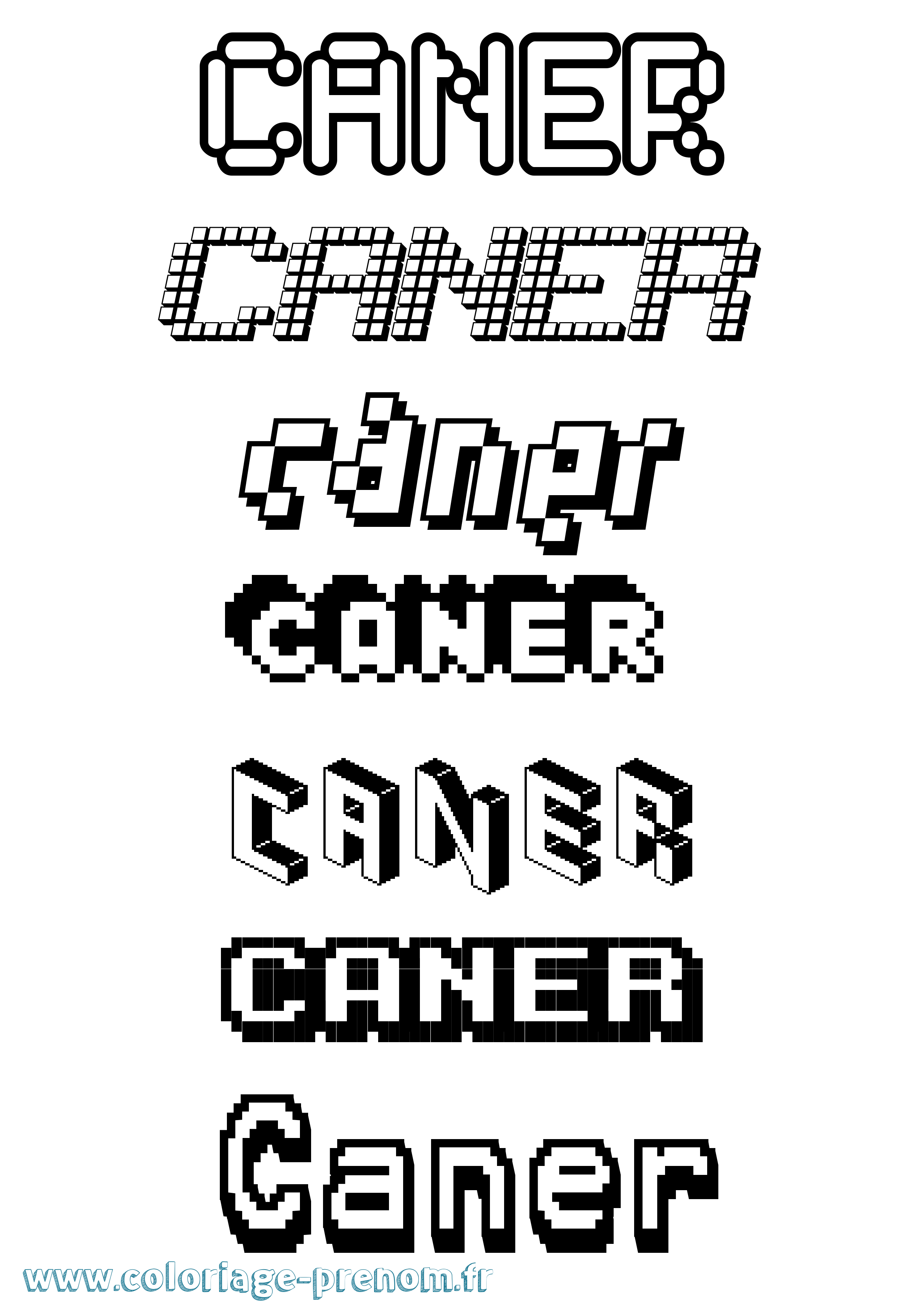 Coloriage Caner Pixel Coloriage prénom Caner Pixel