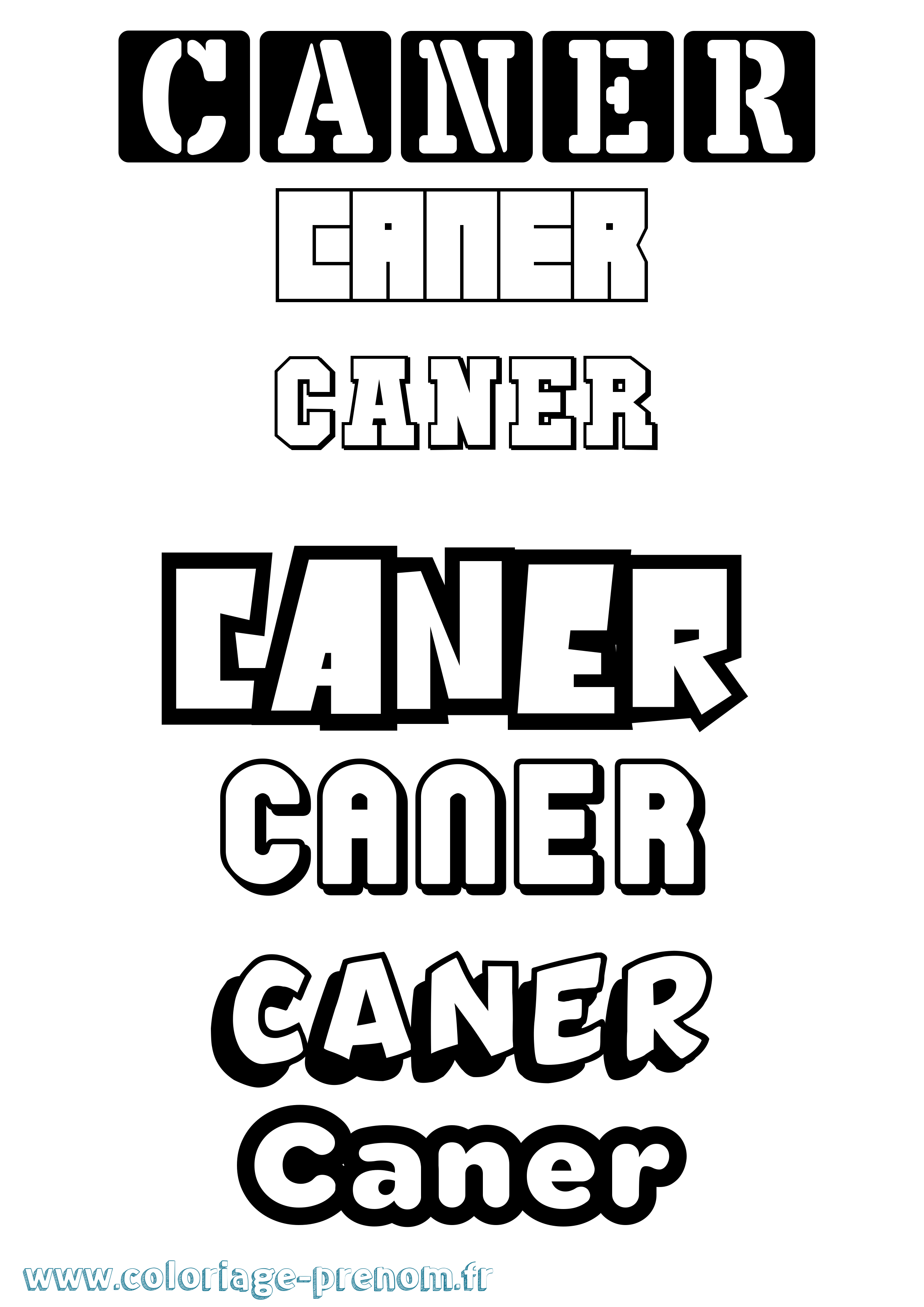 Coloriage Caner Simple Coloriage prénom Caner Simple
