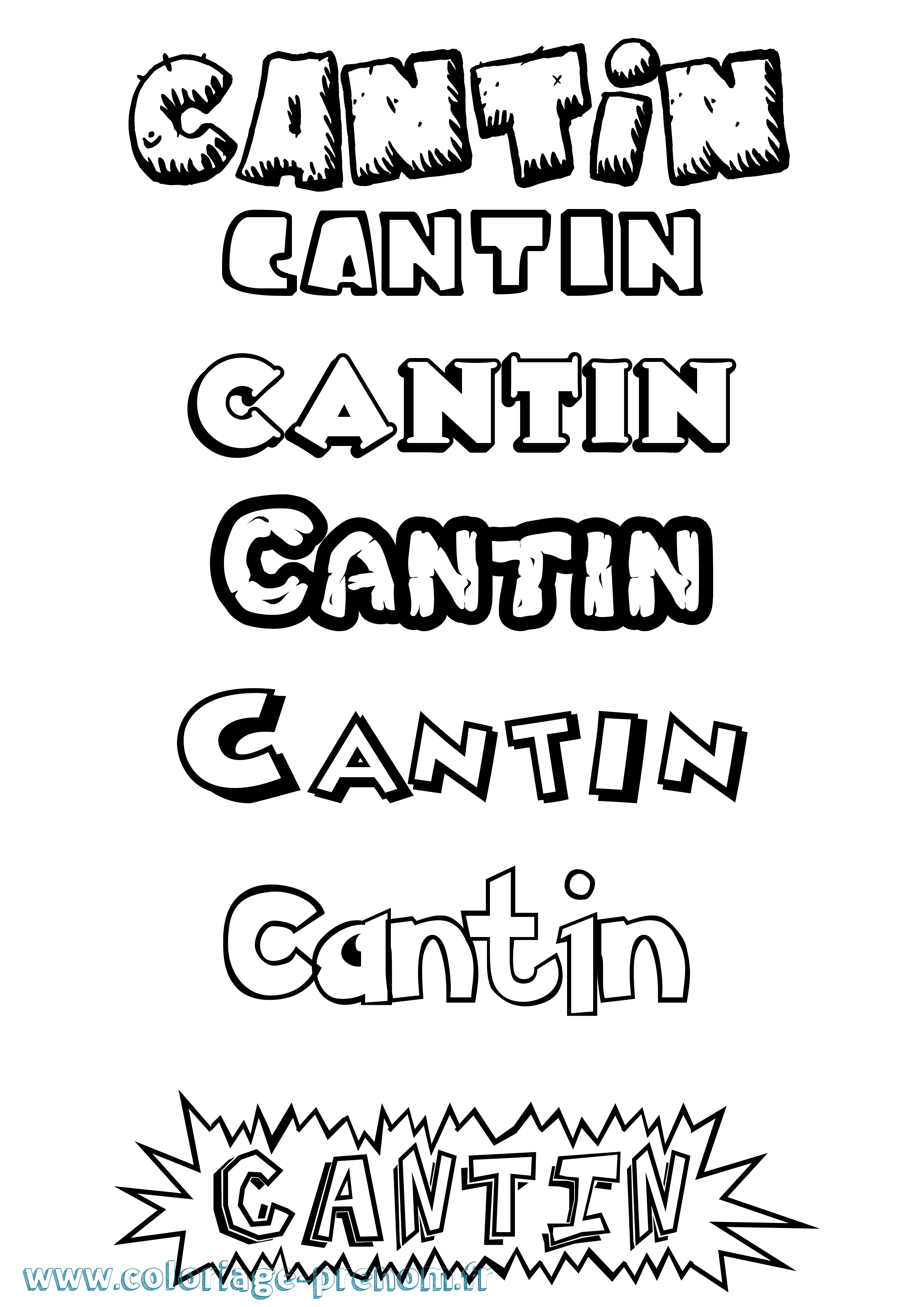 Coloriage Cantin Dessin Animé Coloriage prénom Cantin Dessin Animé