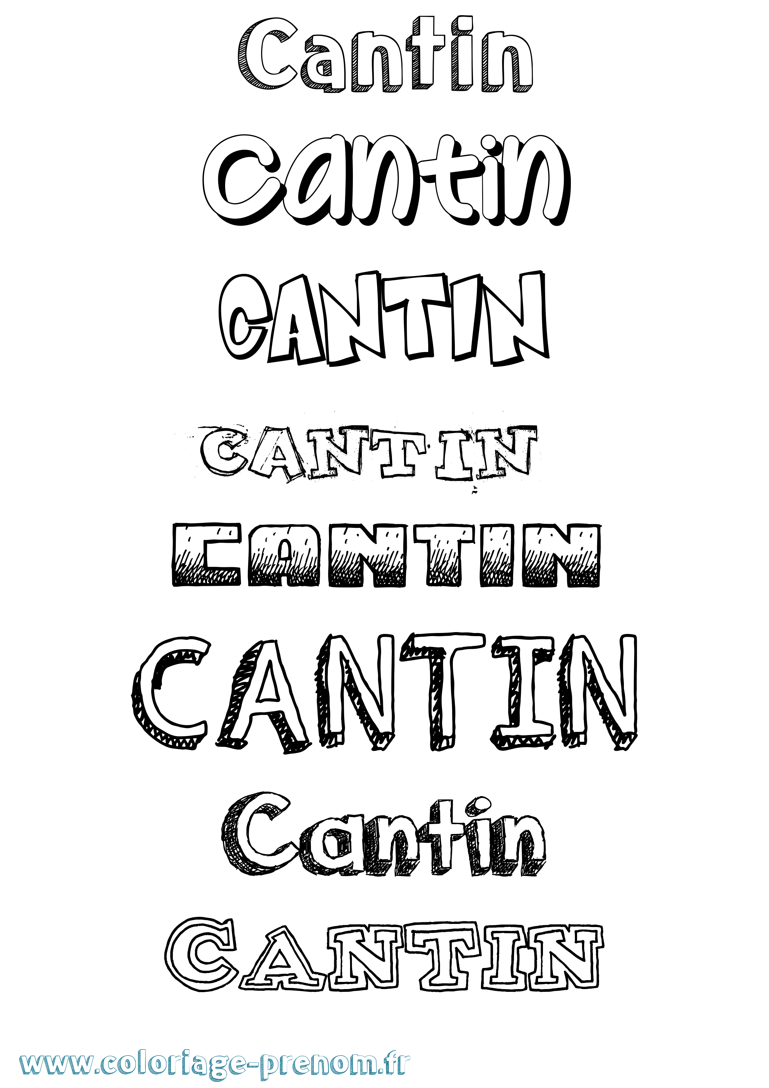 Coloriage prénom Cantin Dessiné
