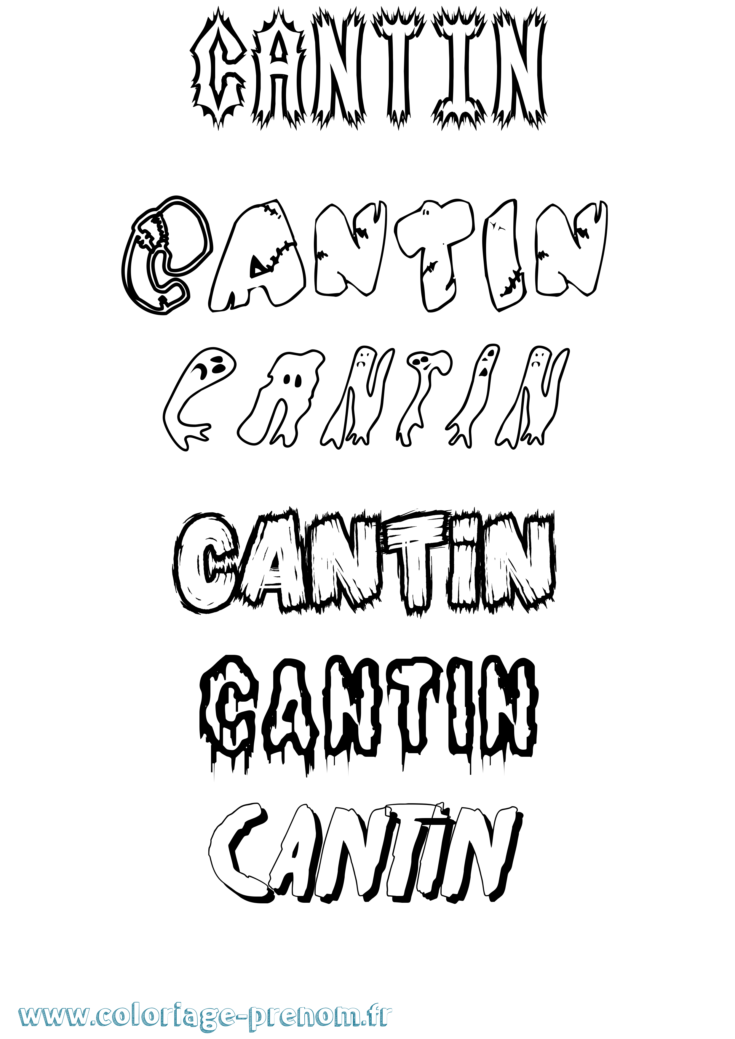 Coloriage prénom Cantin Frisson