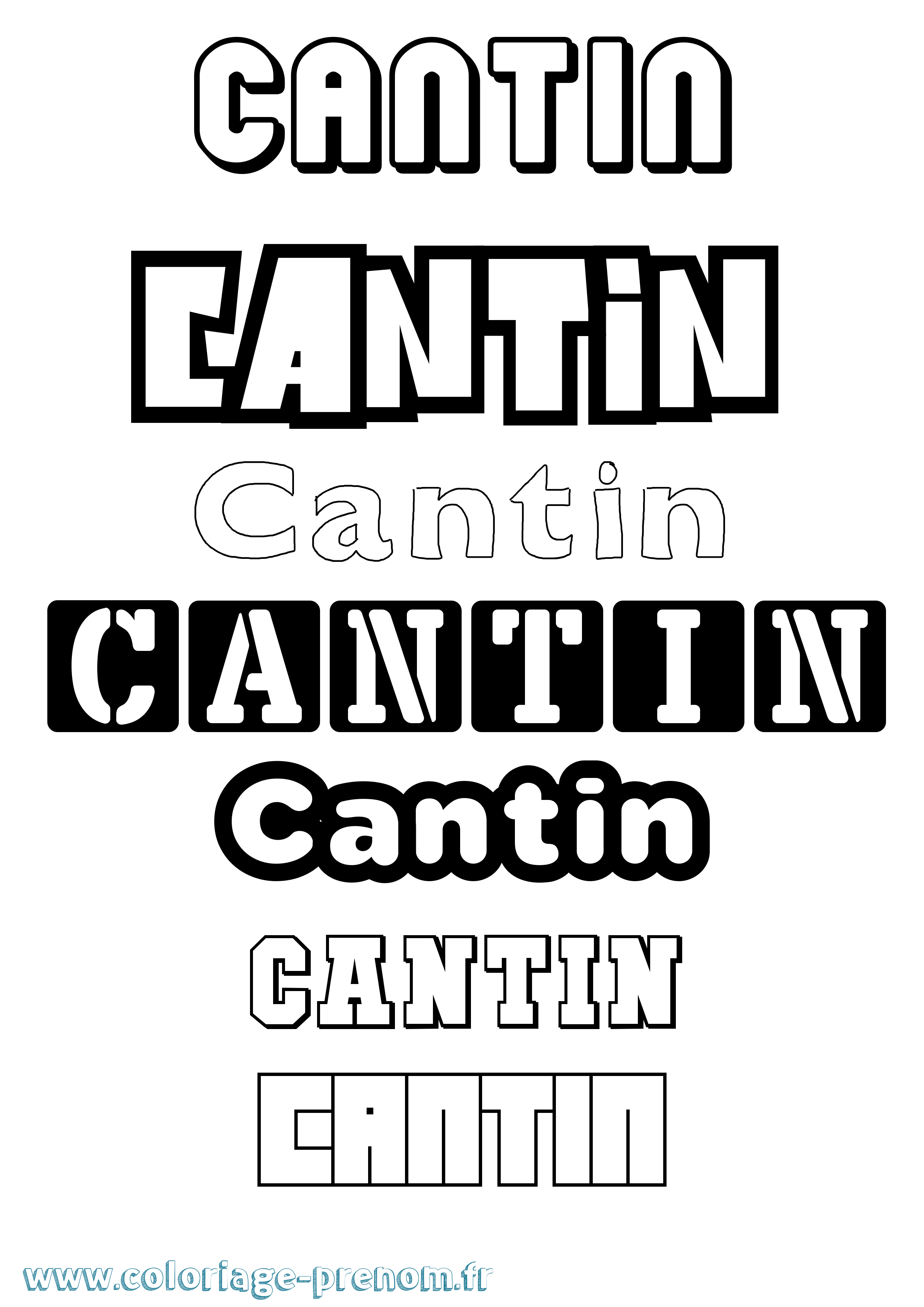 Coloriage prénom Cantin Simple