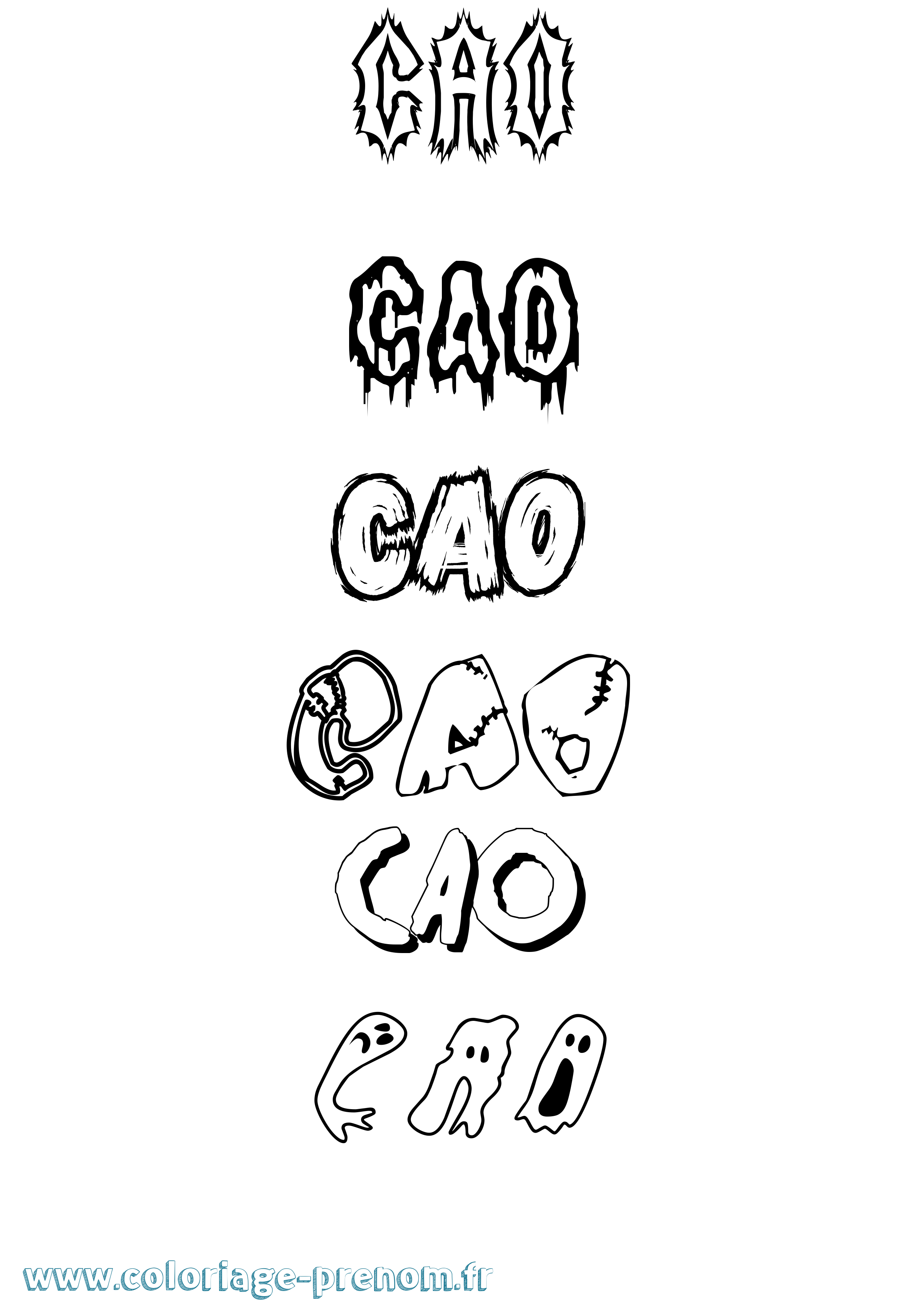Coloriage Cao Frisson Coloriage prénom Cao Frisson