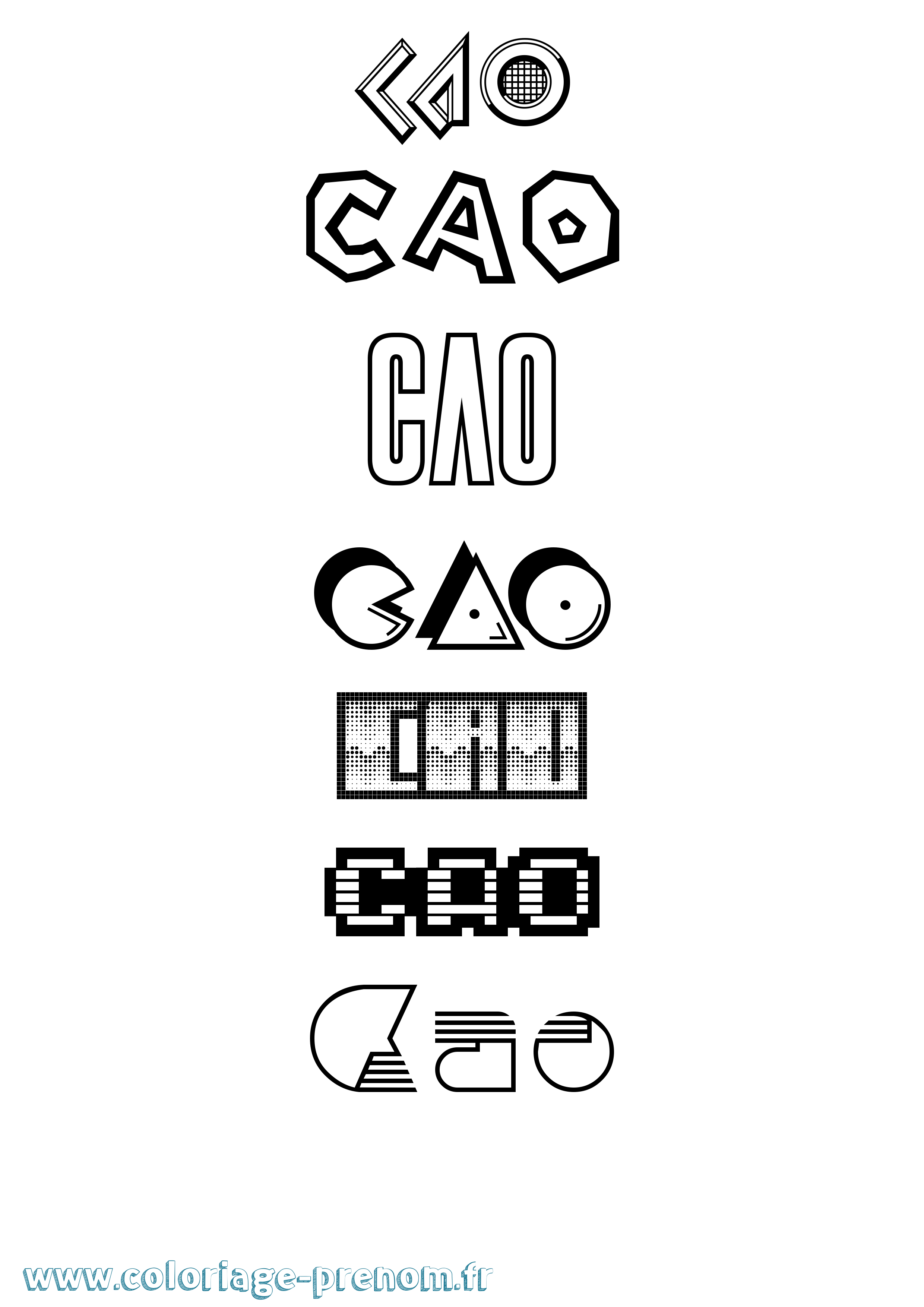Coloriage Cao Jeux Vidéos Coloriage prénom Cao Jeux Vidéos