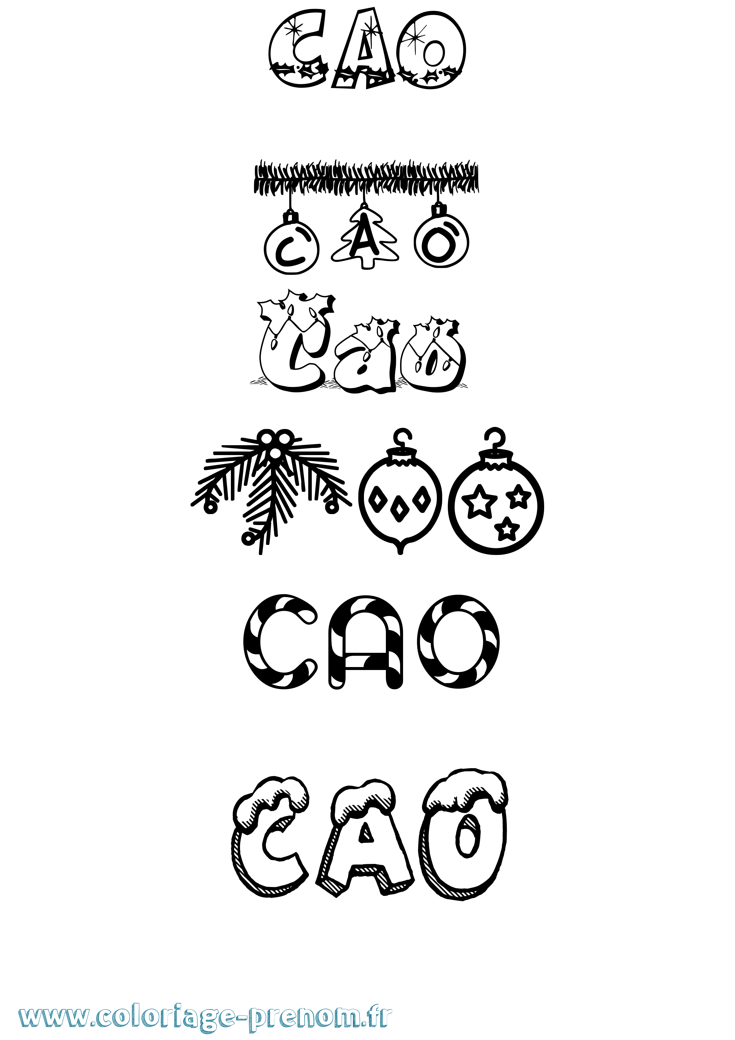 Coloriage Cao Noël Coloriage prénom Cao Noël