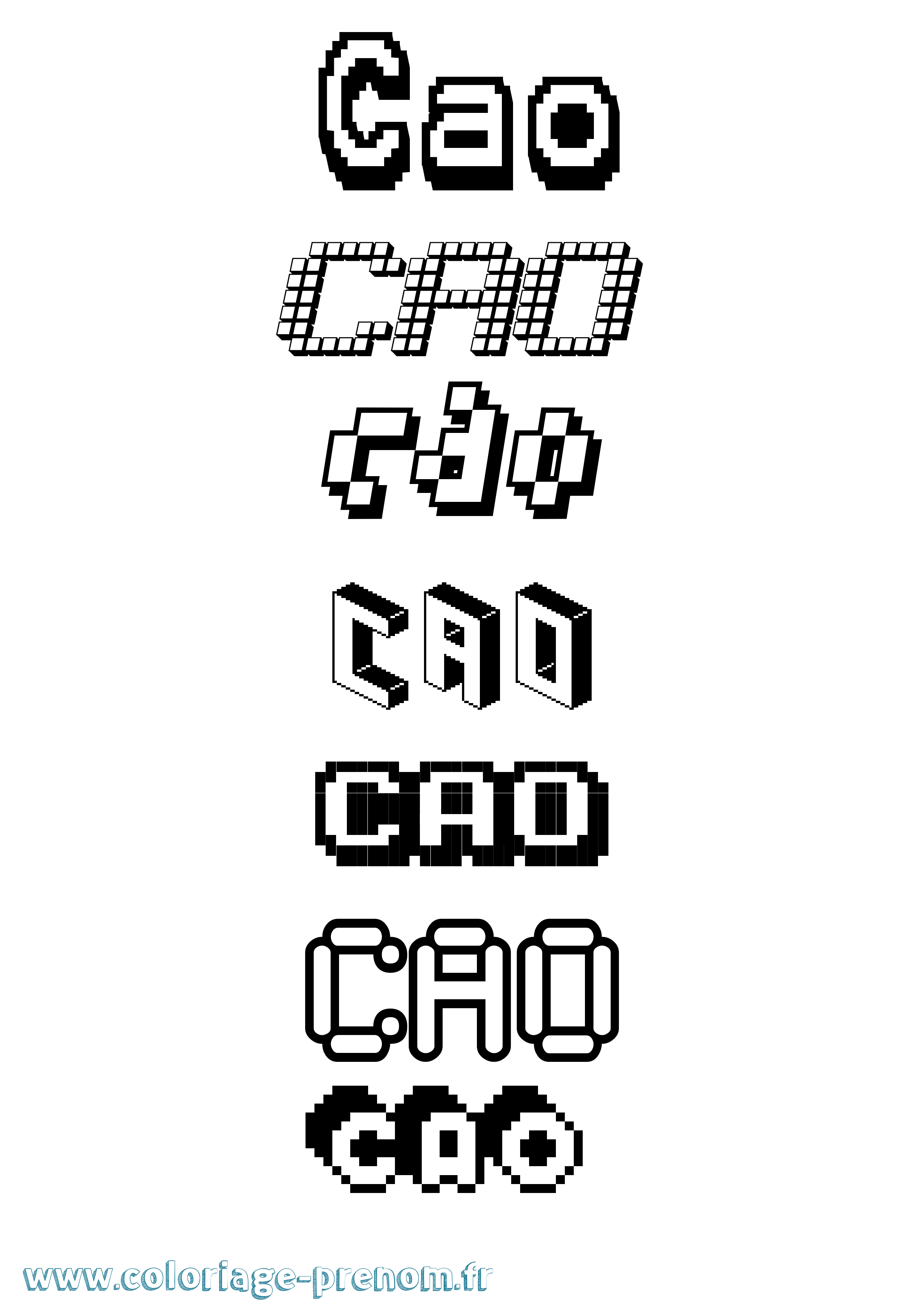Coloriage Cao Pixel Coloriage prénom Cao Pixel