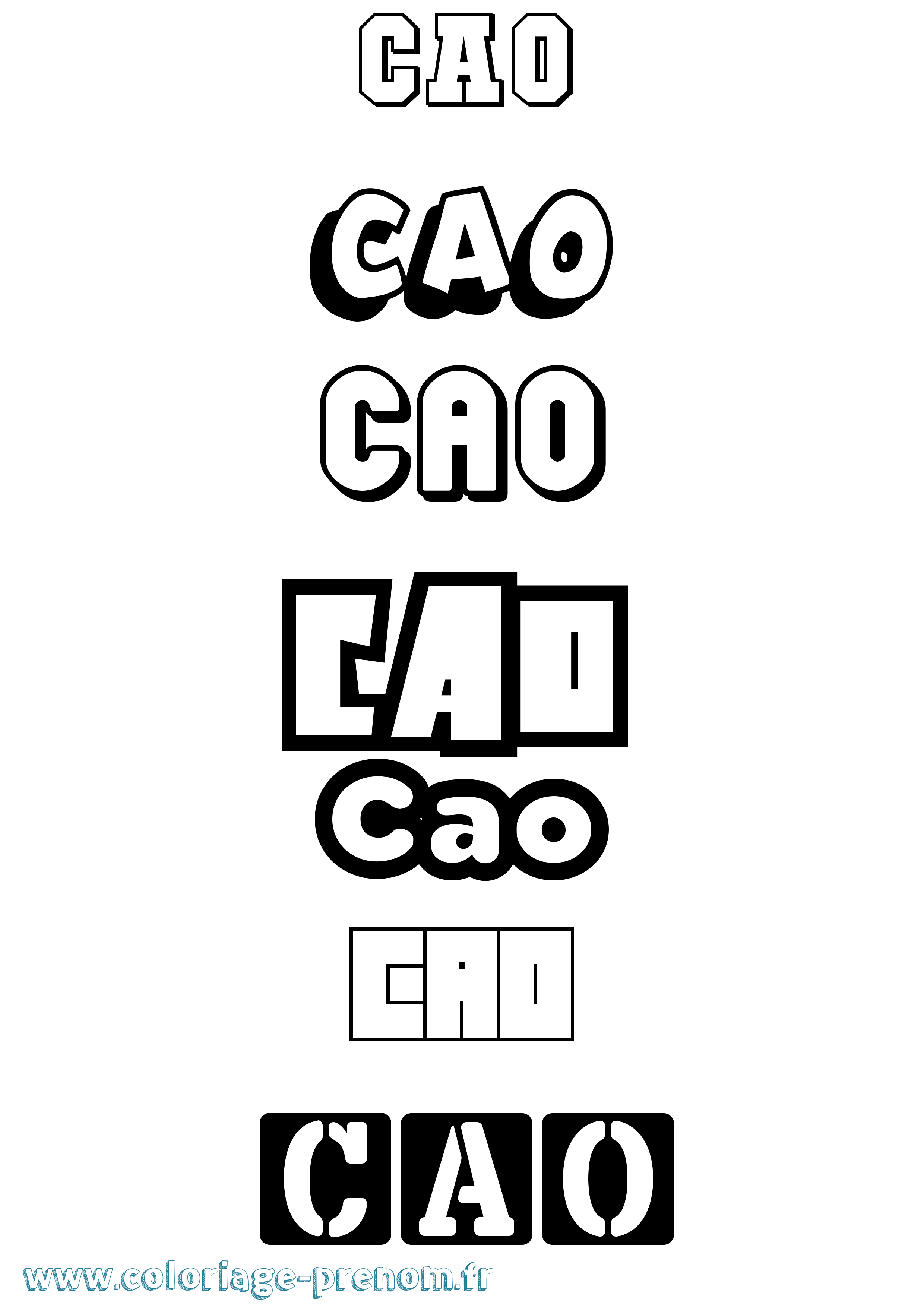 Coloriage Cao Simple Coloriage prénom Cao Simple