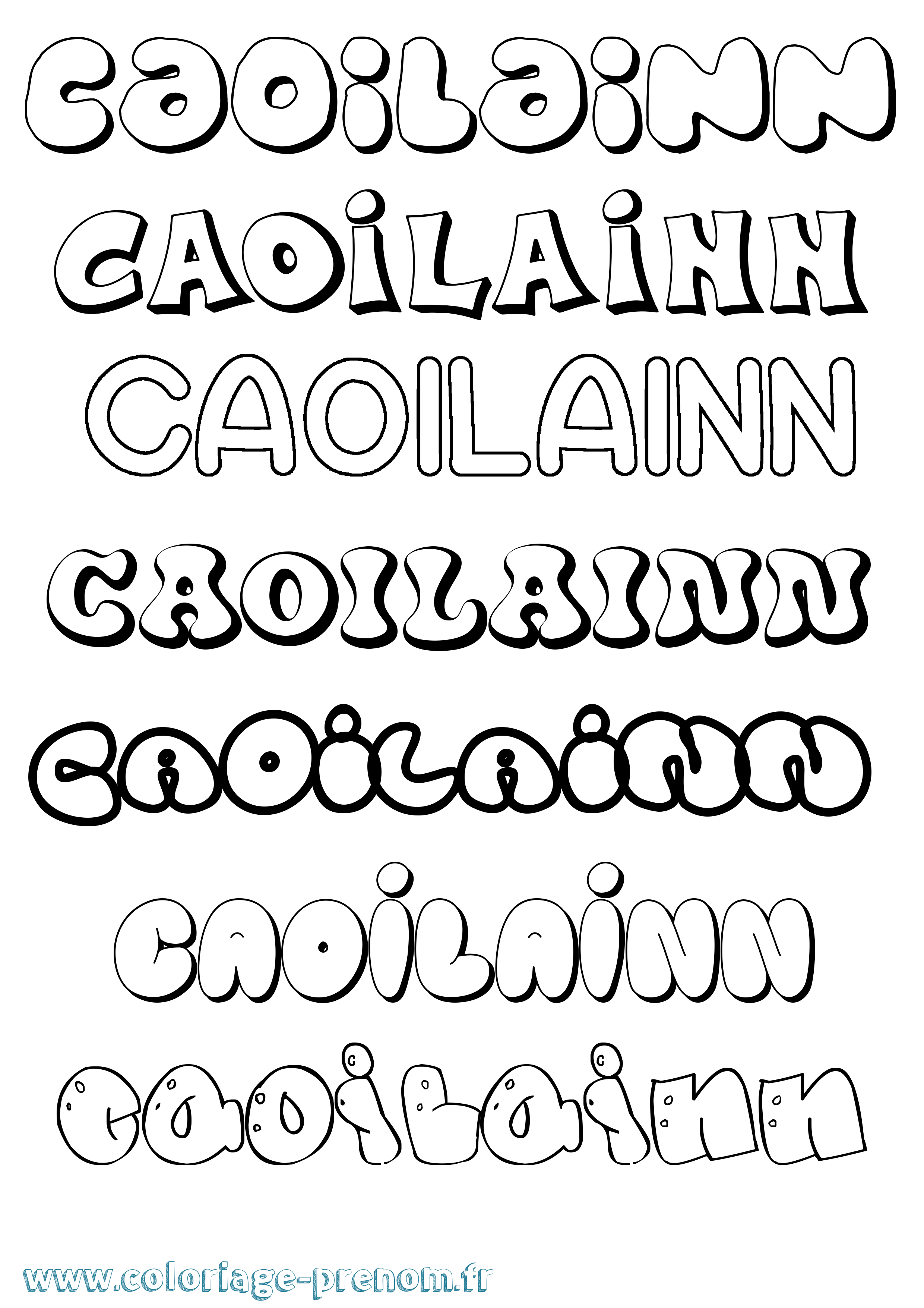 Coloriage Caoilainn Bubble Coloriage prénom Caoilainn Bubble