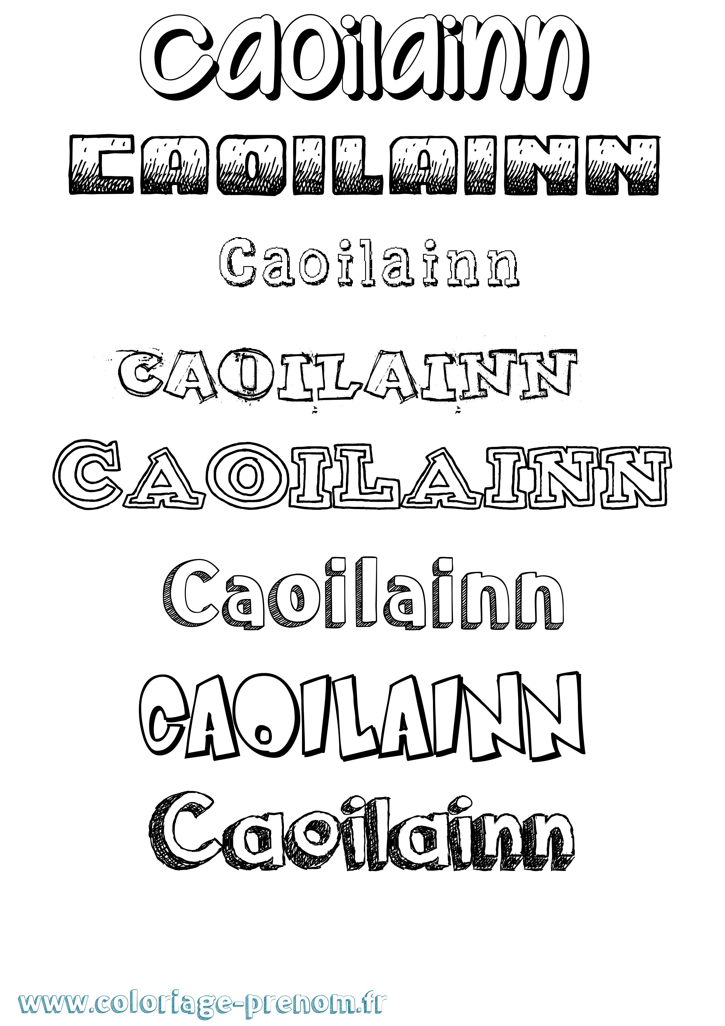Coloriage prénom Caoilainn Dessiné