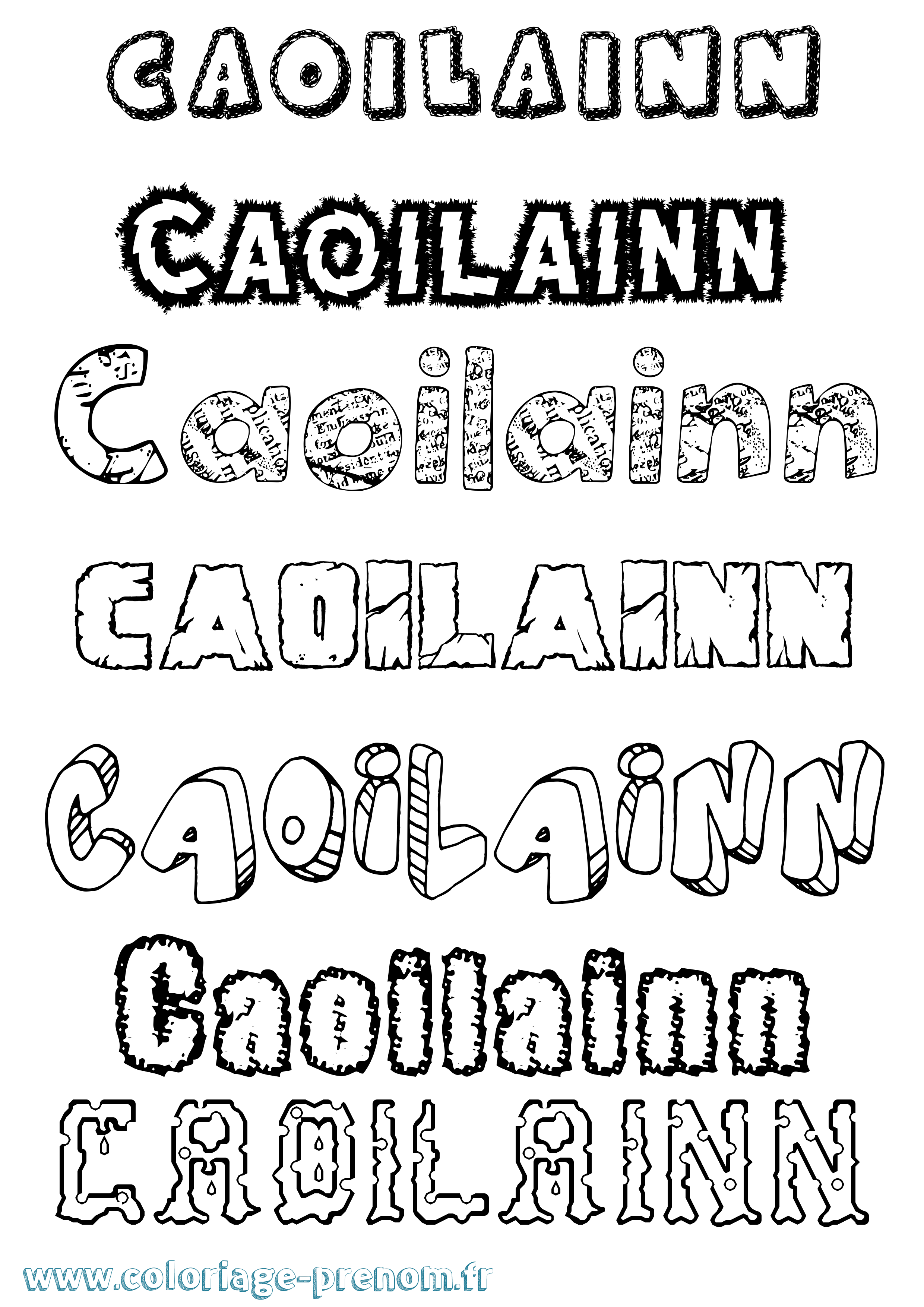 Coloriage prénom Caoilainn Destructuré