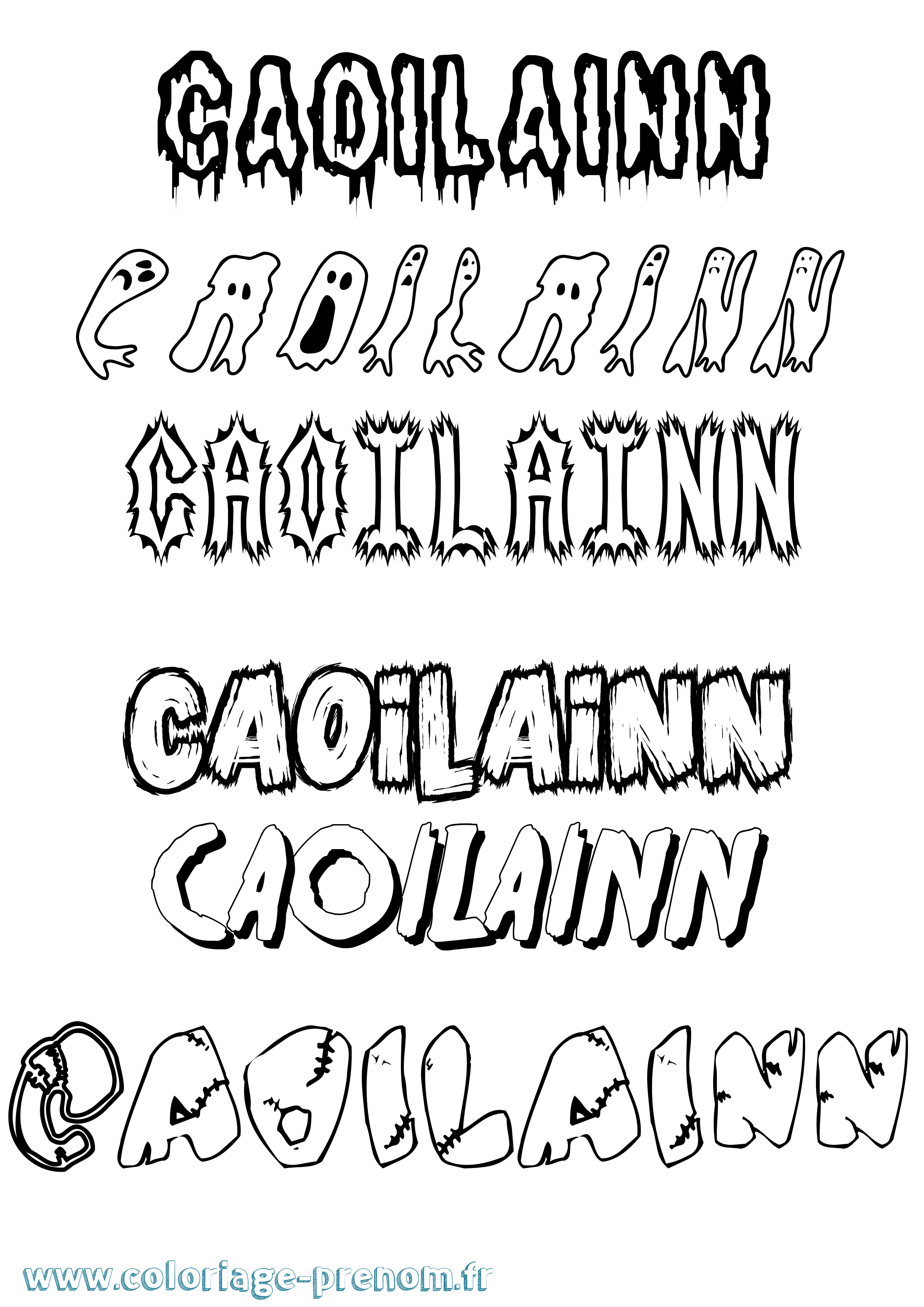 Coloriage Caoilainn Frisson Coloriage prénom Caoilainn Frisson