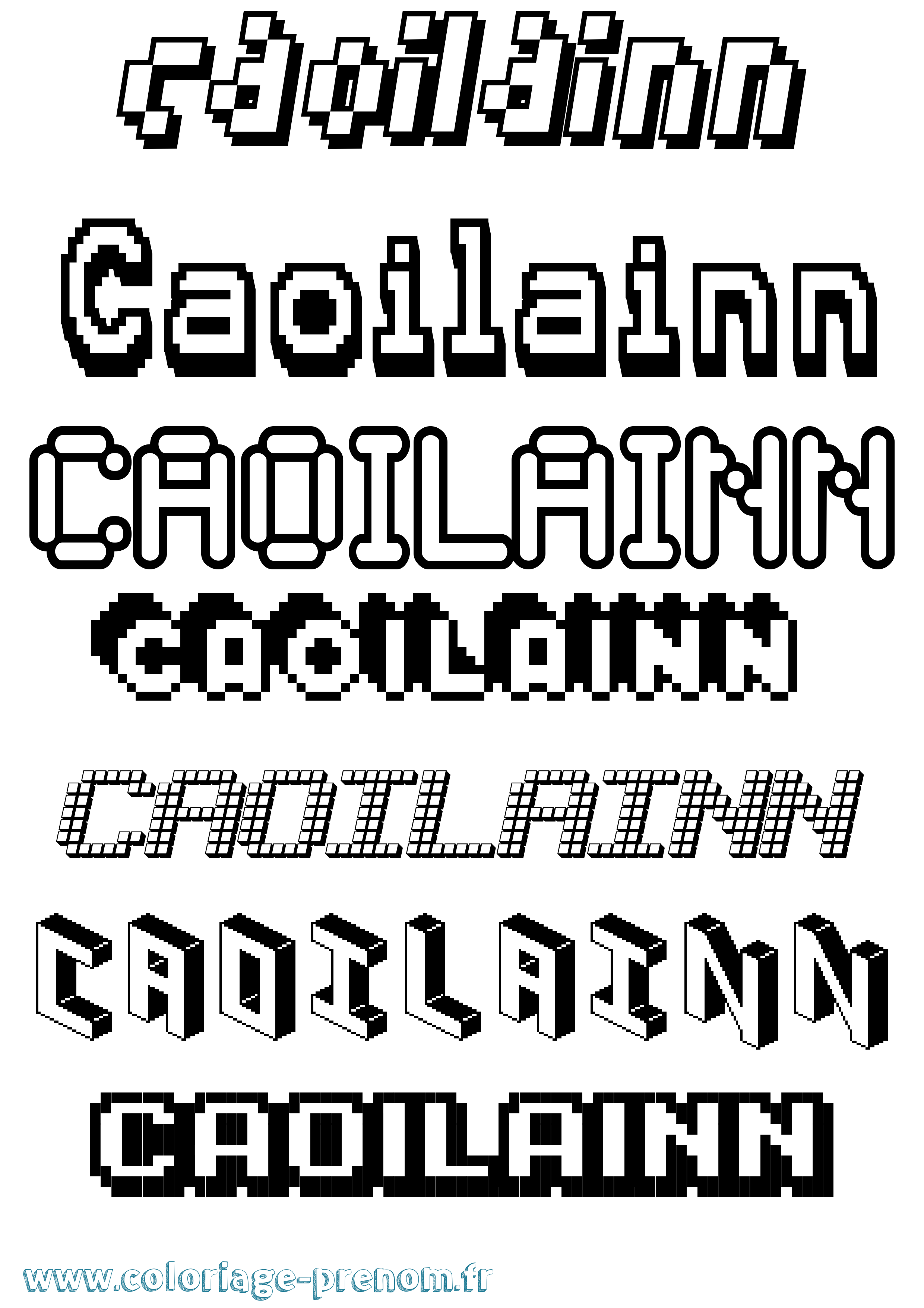 Coloriage prénom Caoilainn Pixel