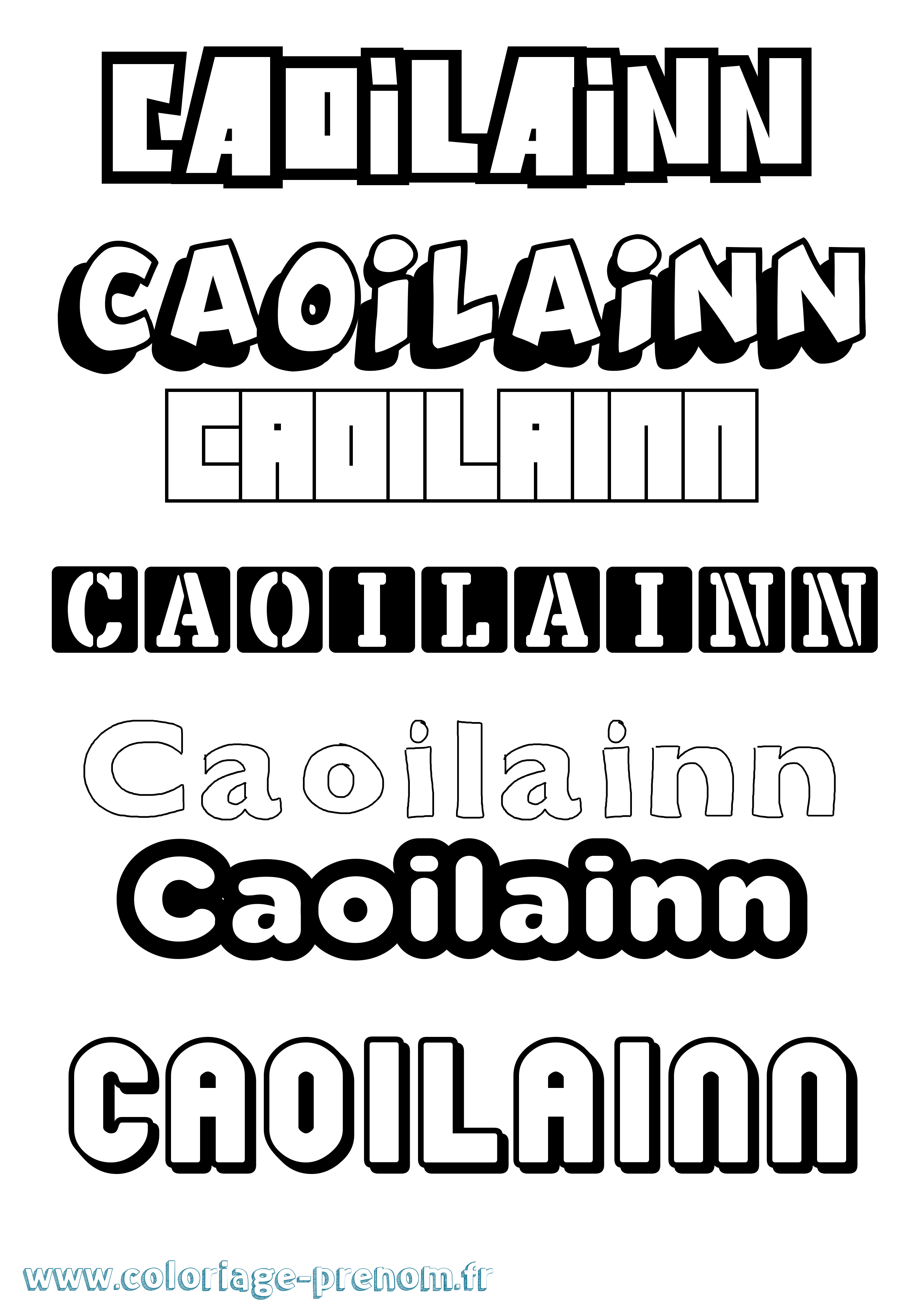 Coloriage prénom Caoilainn Simple