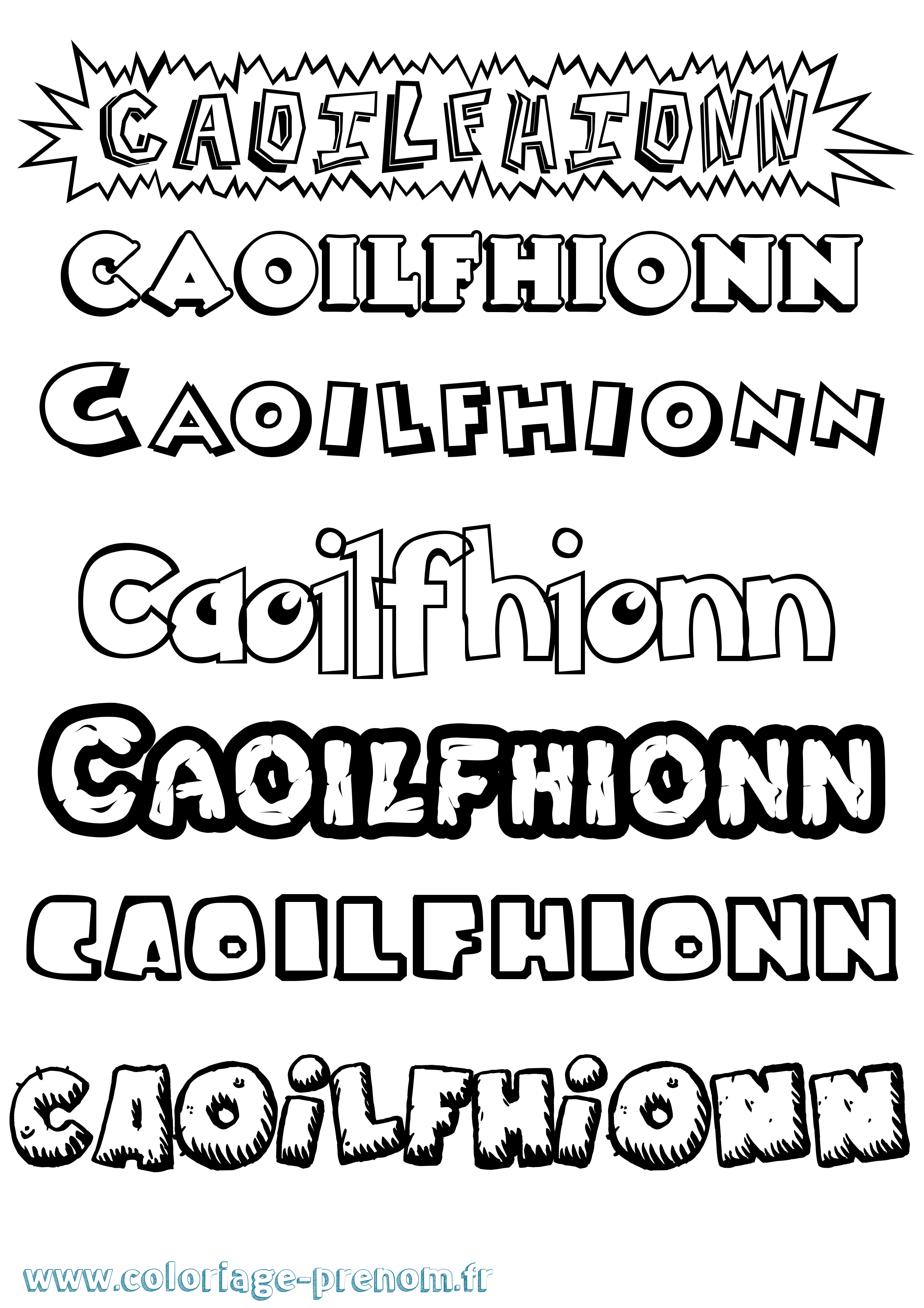 Coloriage Caoilfhionn Dessin Animé Coloriage prénom Caoilfhionn Dessin Animé
