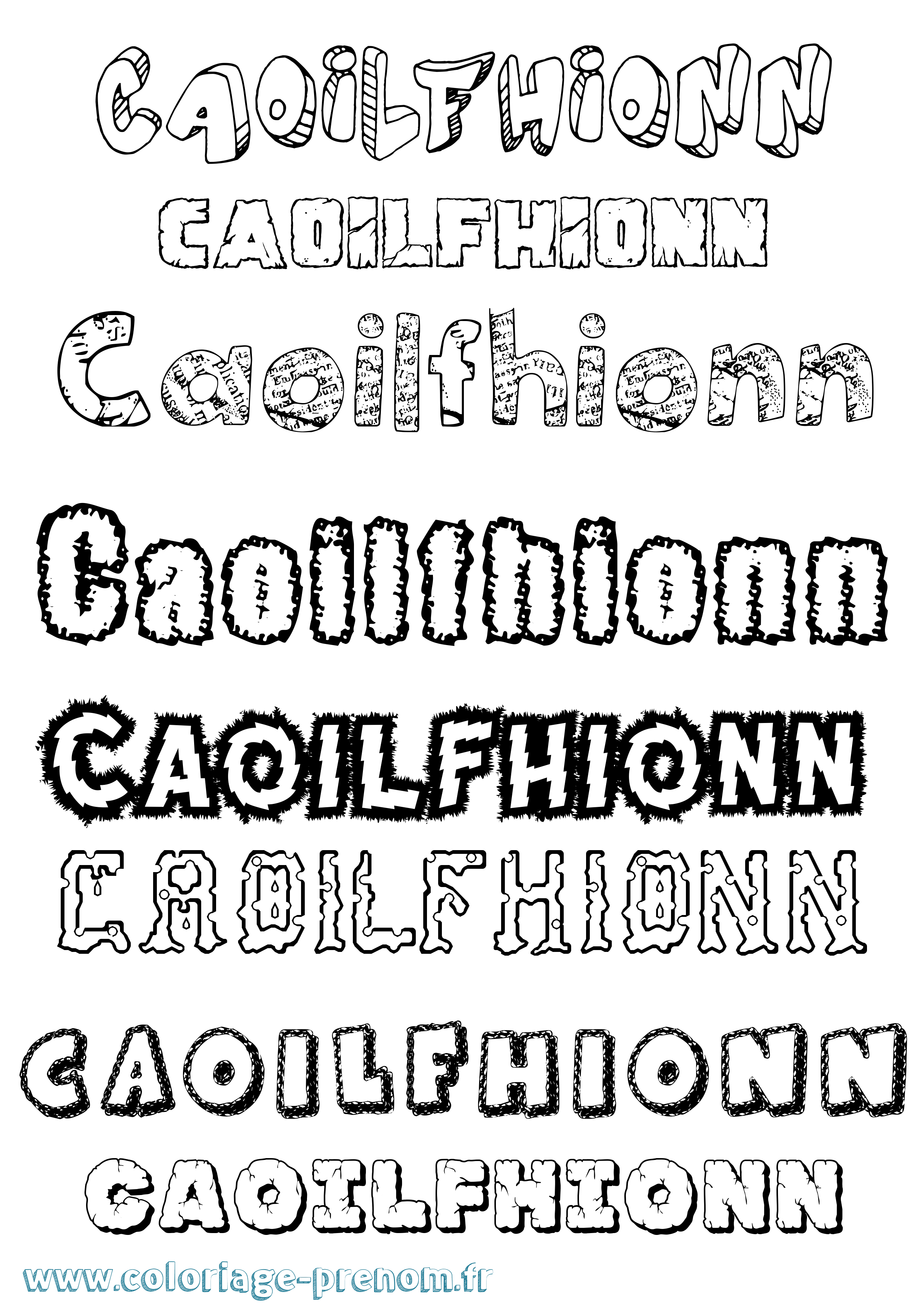 Coloriage Caoilfhionn Destructuré Coloriage prénom Caoilfhionn Destructuré