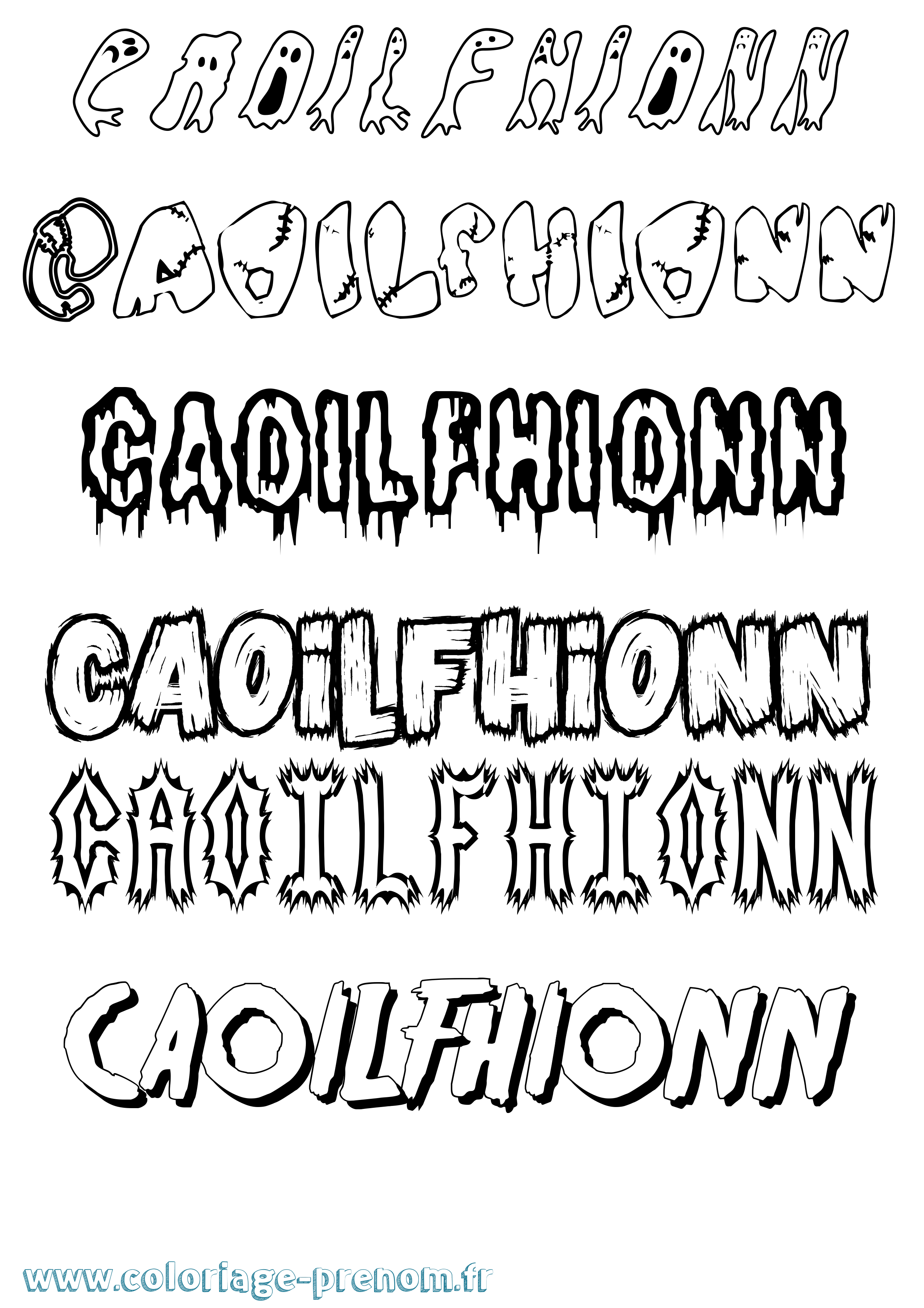 Coloriage Caoilfhionn Frisson Coloriage prénom Caoilfhionn Frisson