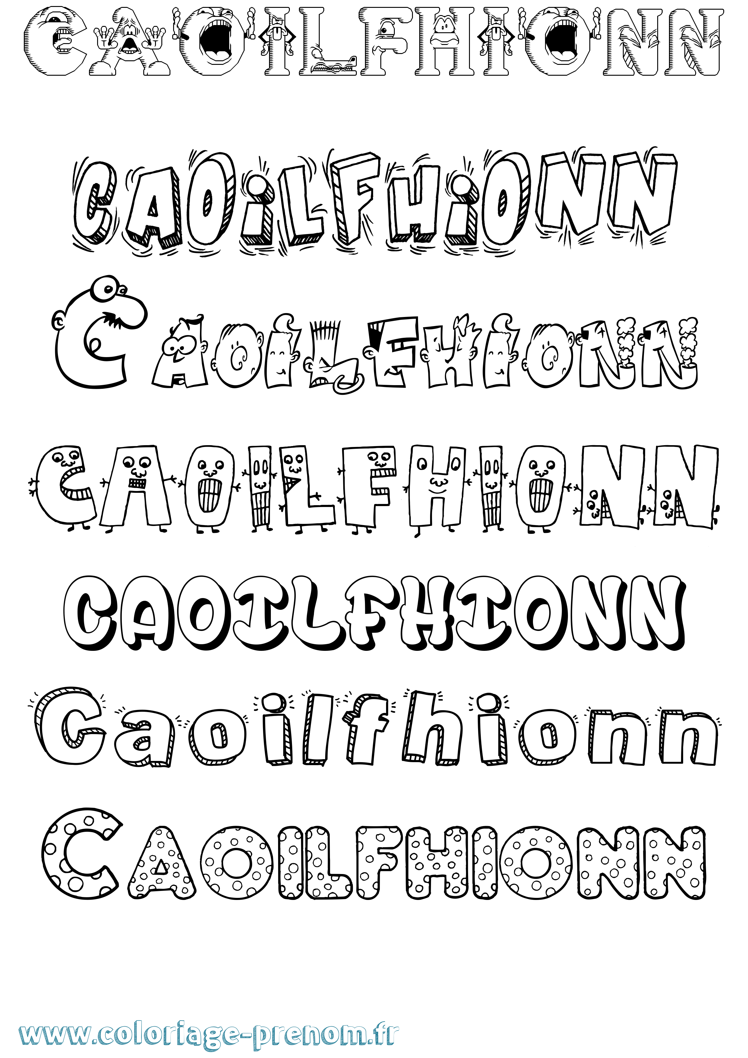 Coloriage Caoilfhionn Fun Coloriage prénom Caoilfhionn Fun