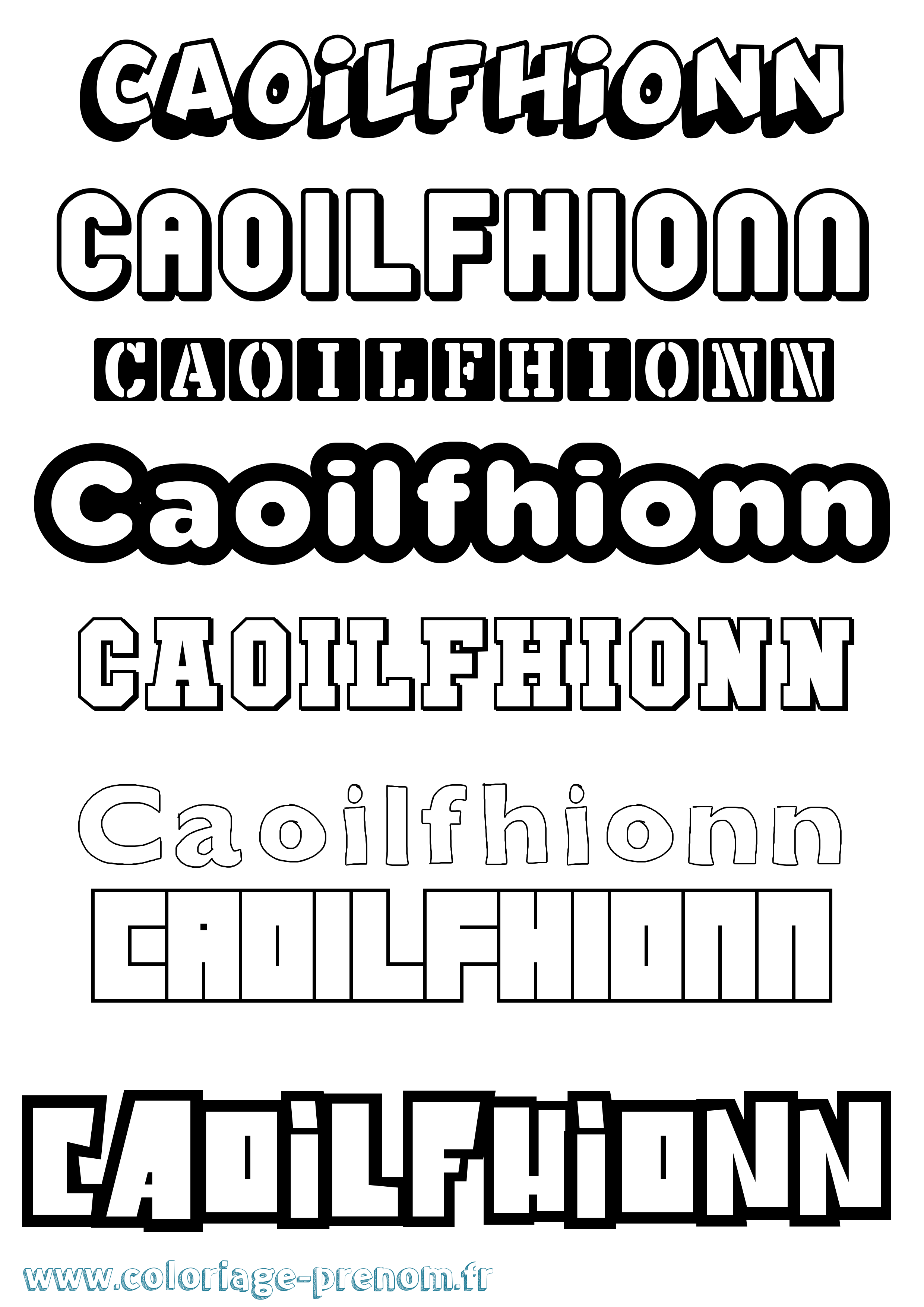 Coloriage Caoilfhionn Simple Coloriage prénom Caoilfhionn Simple