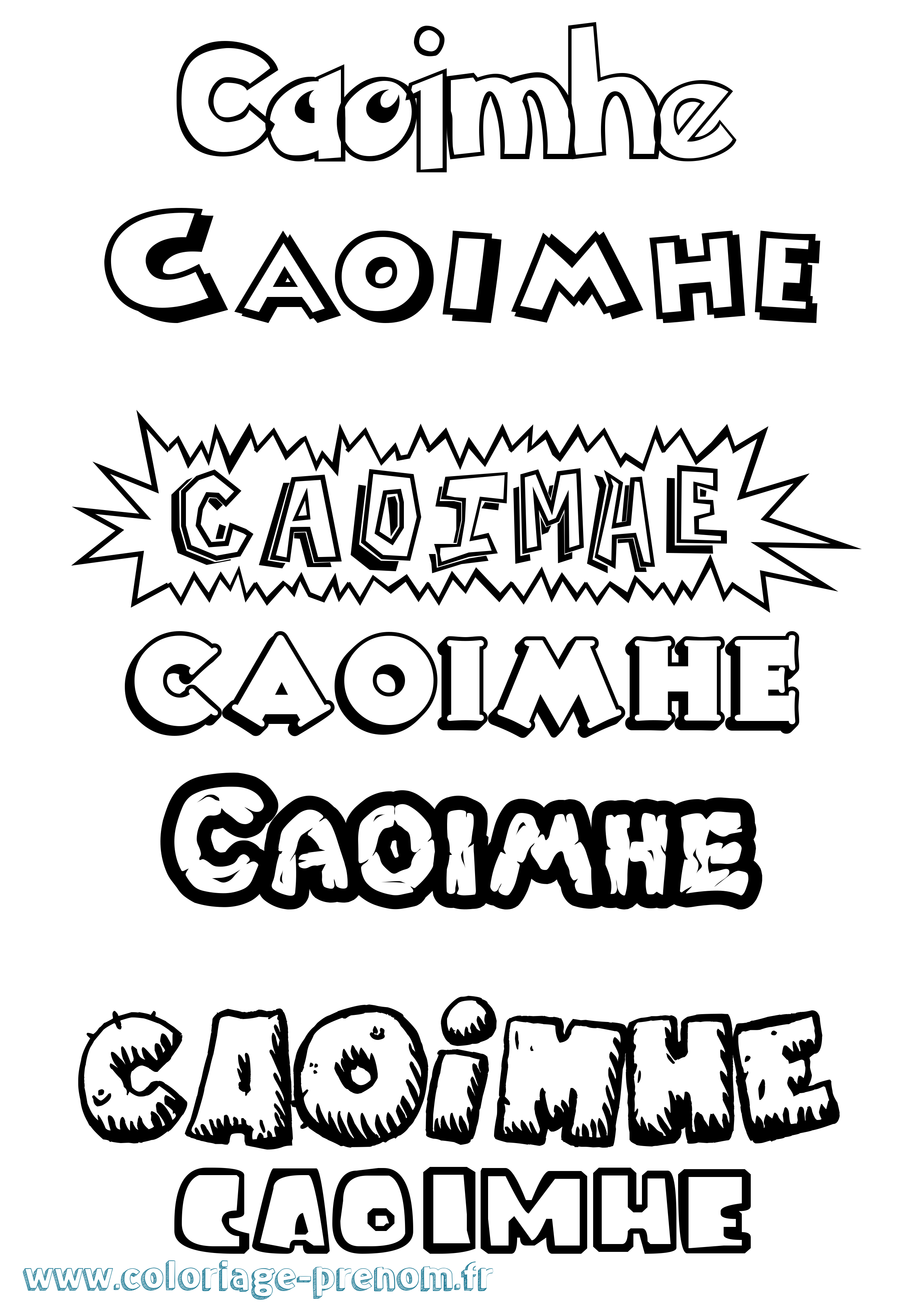Coloriage prénom Caoimhe Dessin Animé