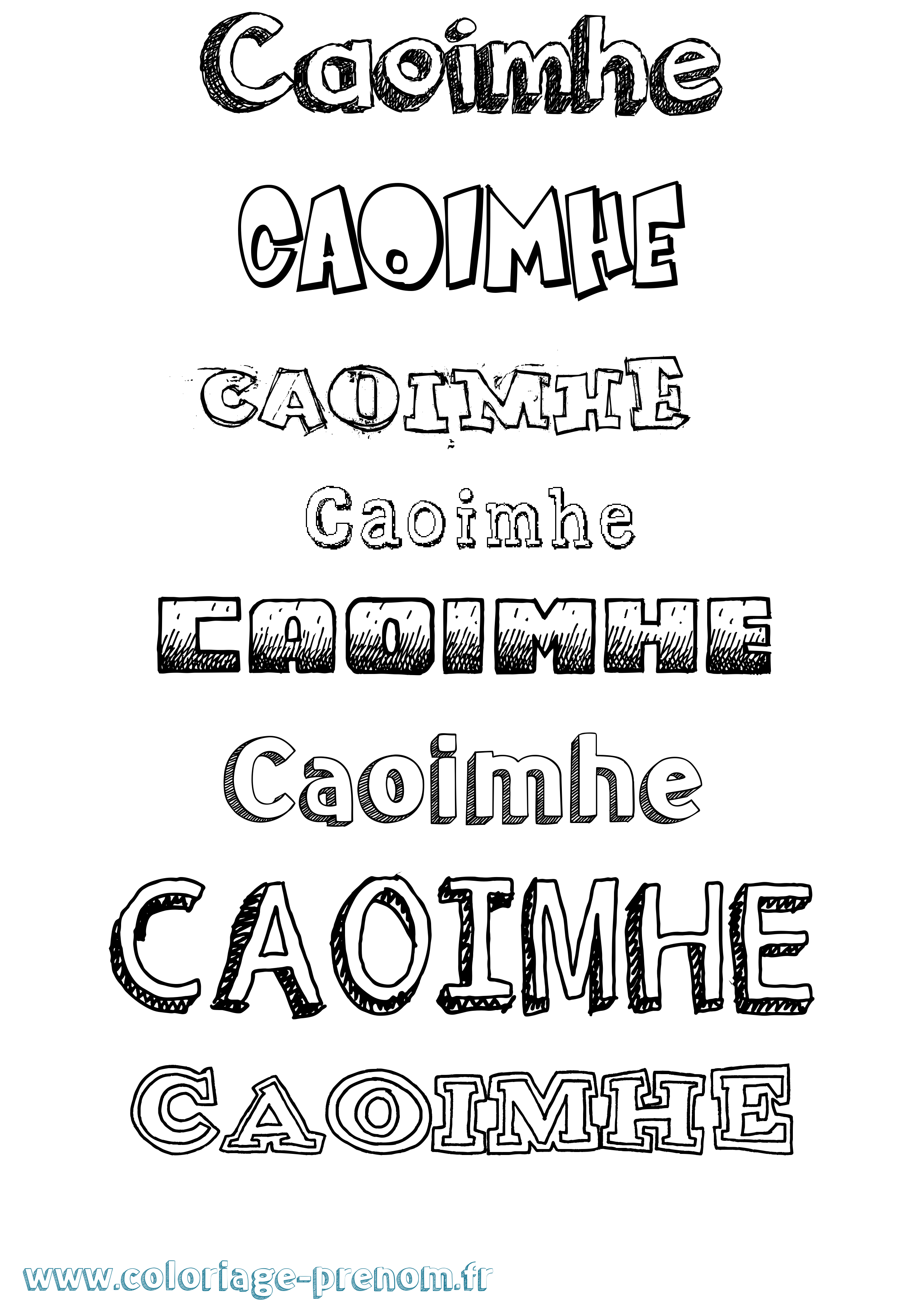 Coloriage prénom Caoimhe Dessiné