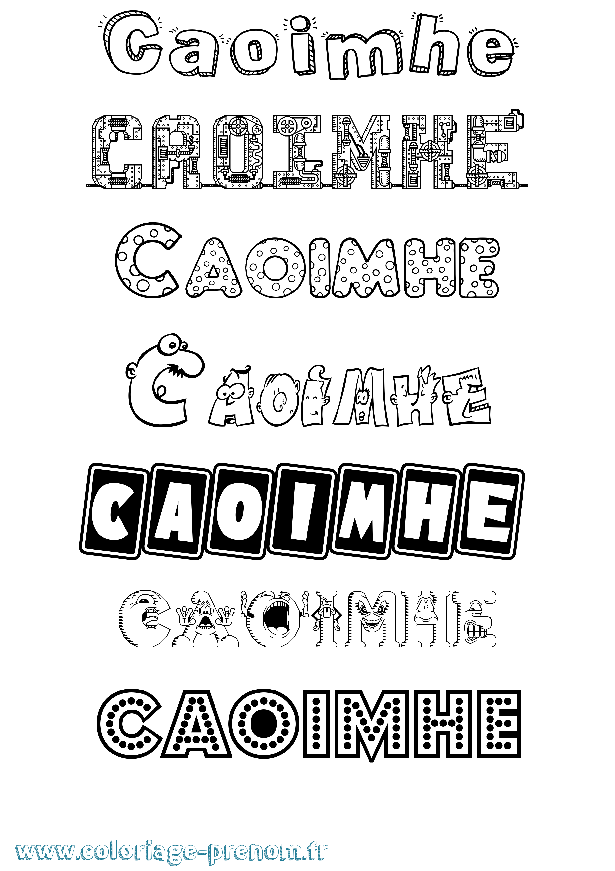 Coloriage prénom Caoimhe Fun