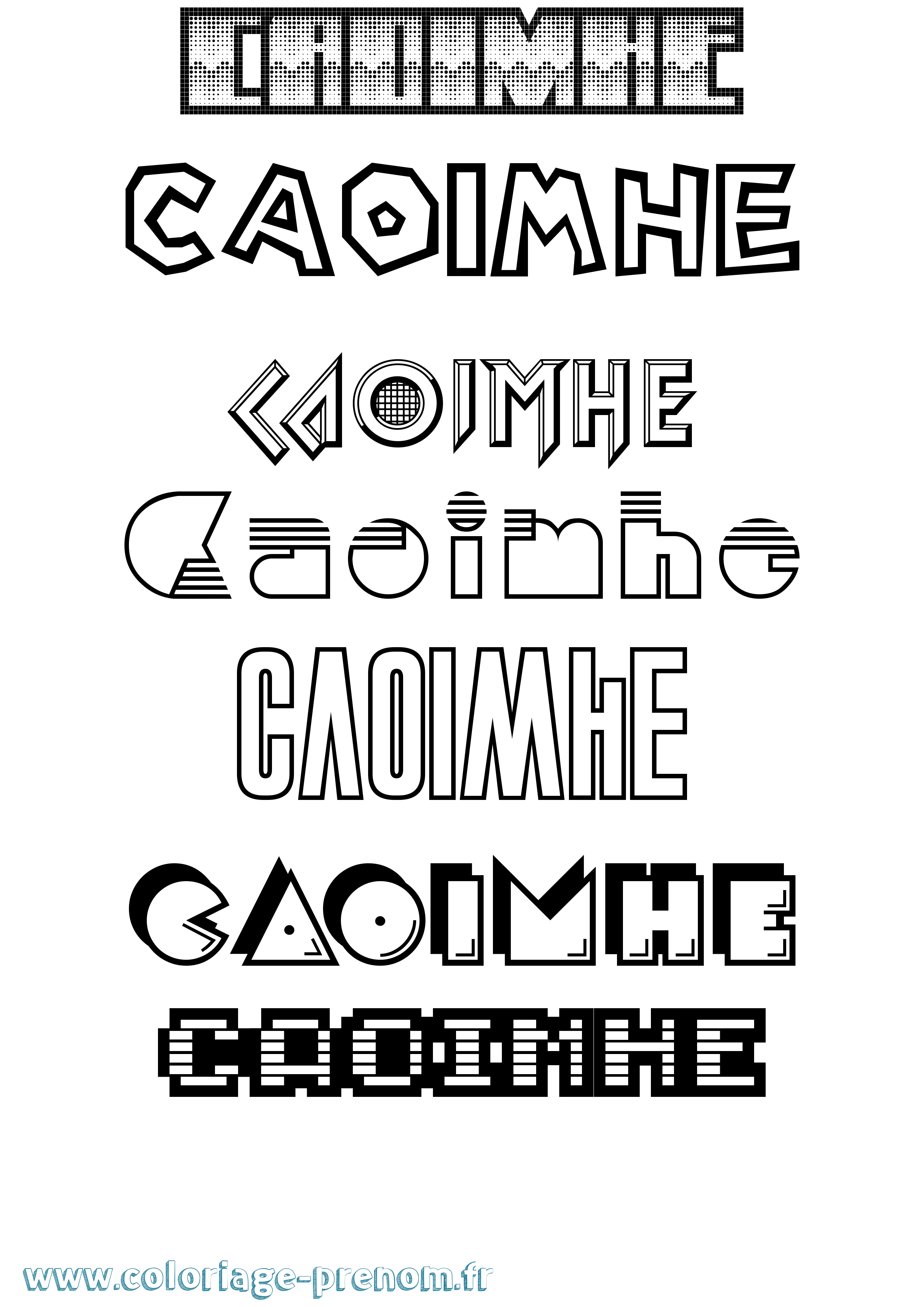 Coloriage prénom Caoimhe Jeux Vidéos