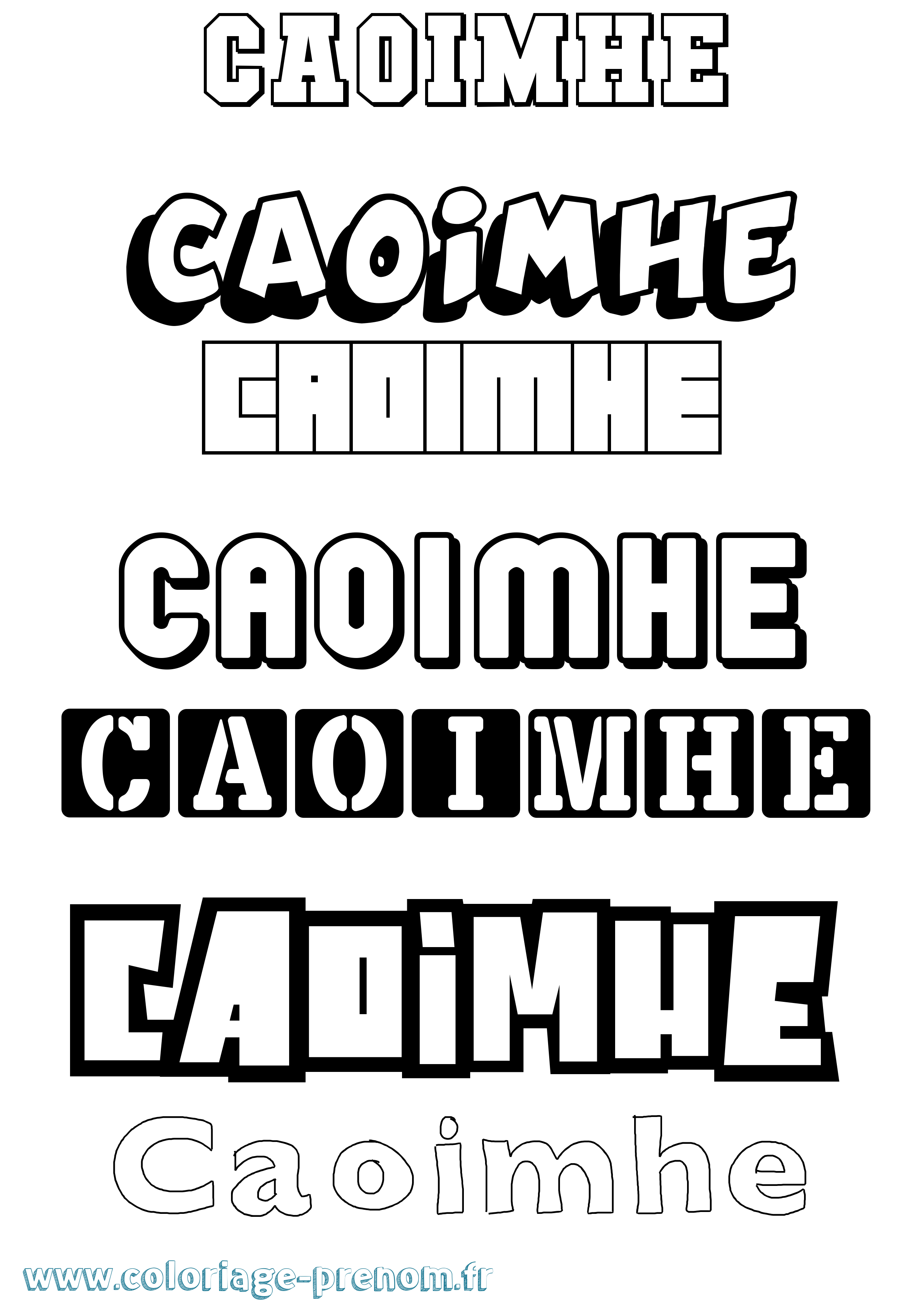 Coloriage prénom Caoimhe Simple