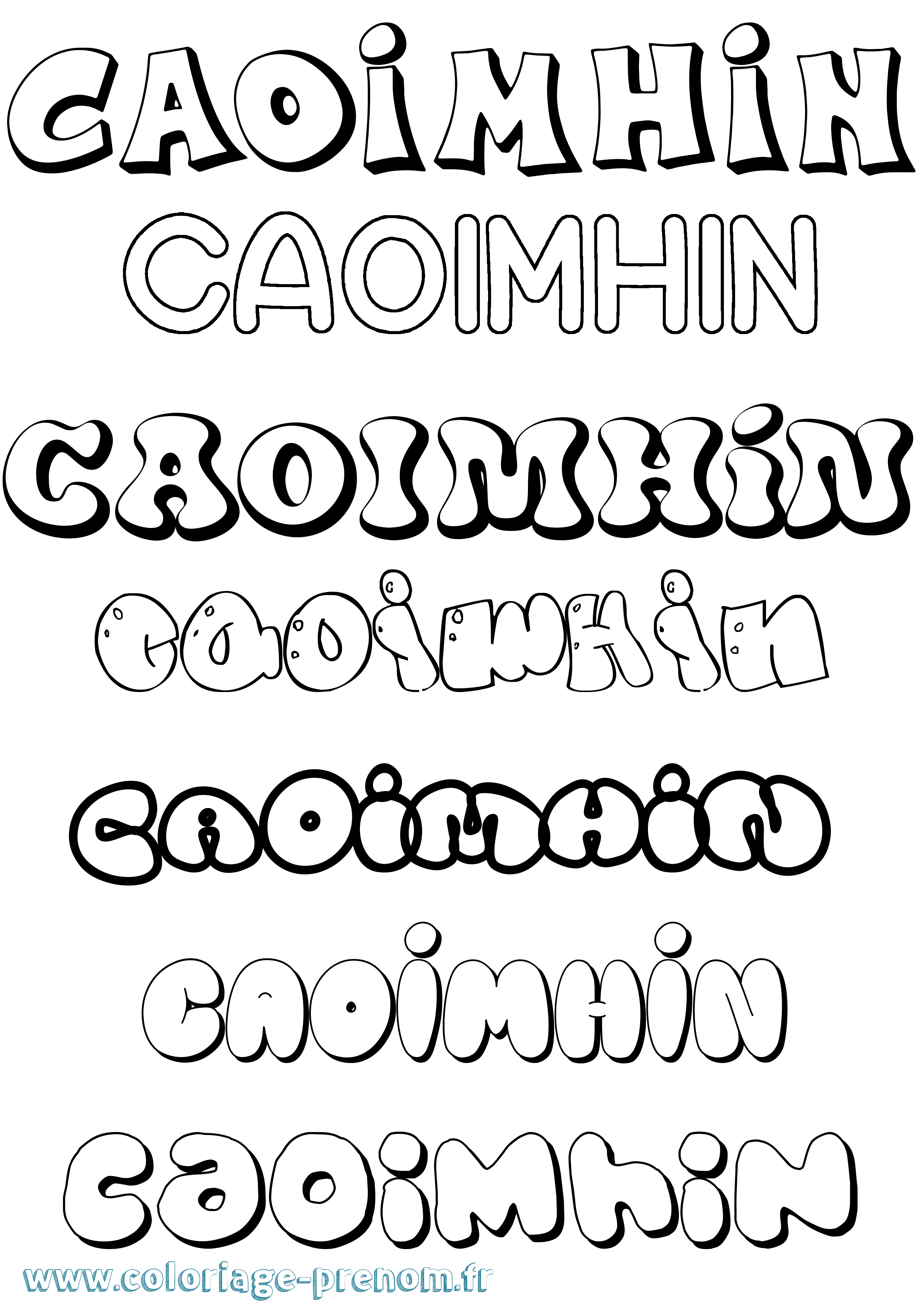 Coloriage Caoimhín Bubble Coloriage prénom Caoimhín Bubble