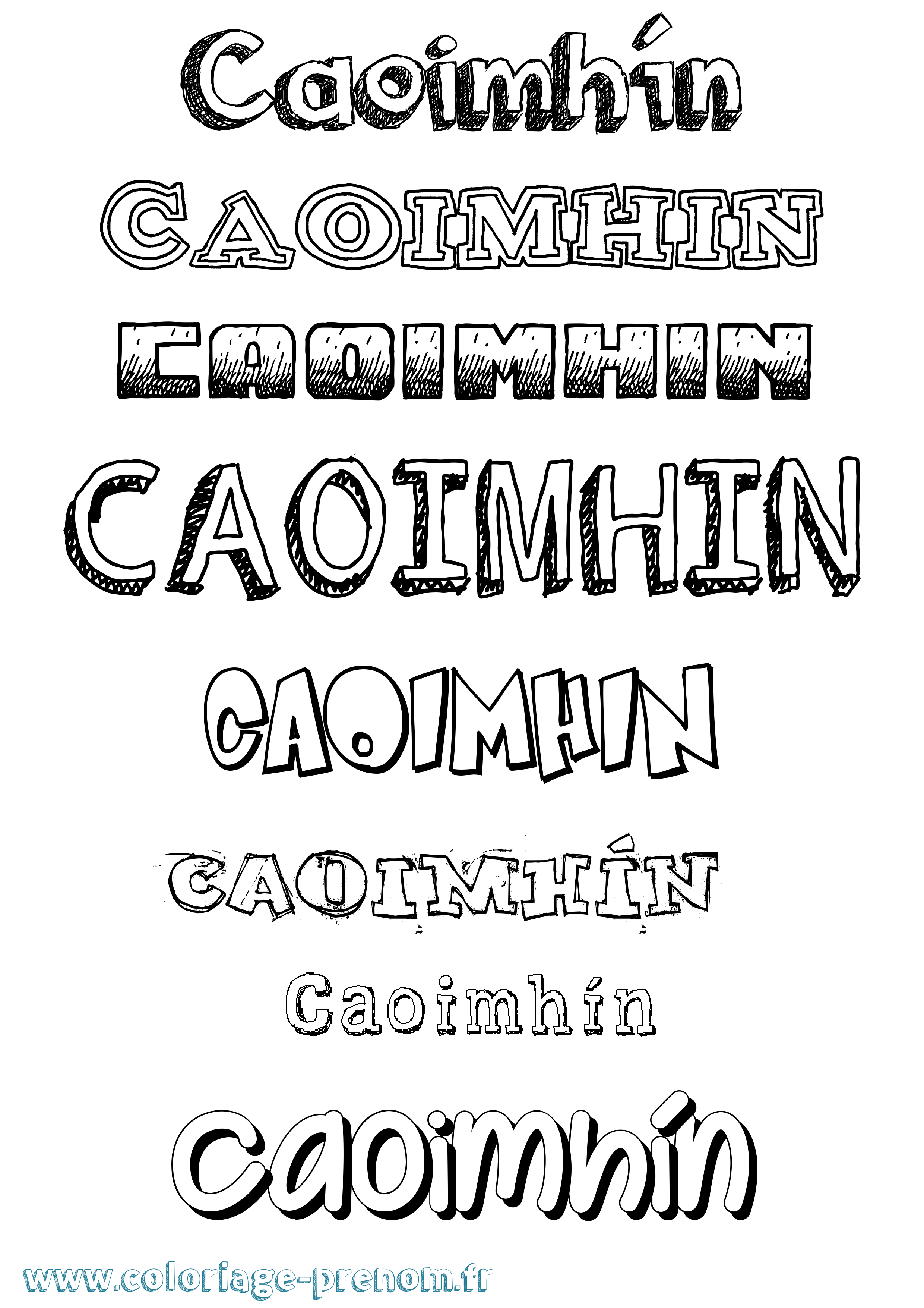Coloriage Caoimhín Dessiné Coloriage prénom Caoimhín Dessiné