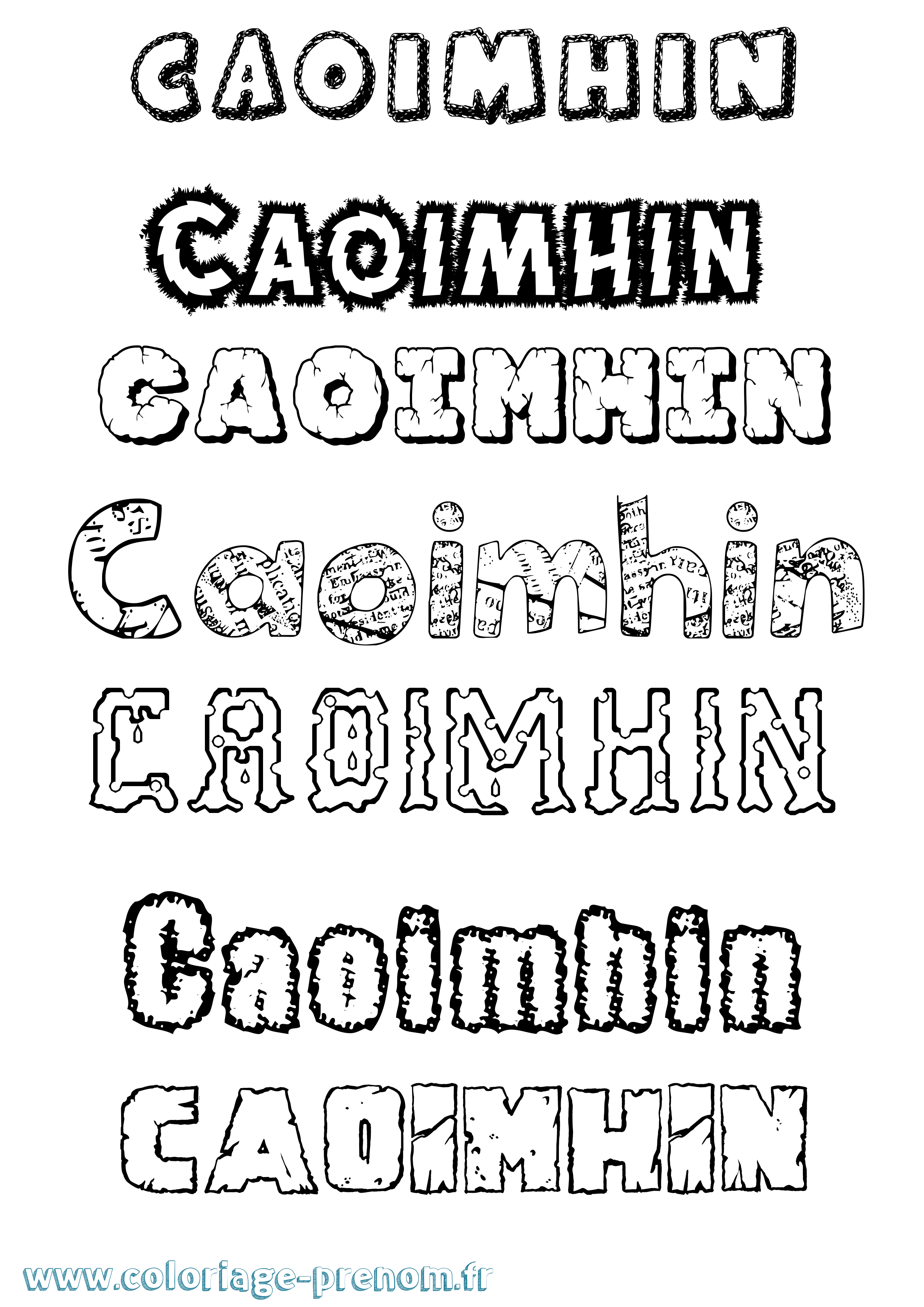Coloriage Caoimhín Destructuré Coloriage prénom Caoimhín Destructuré