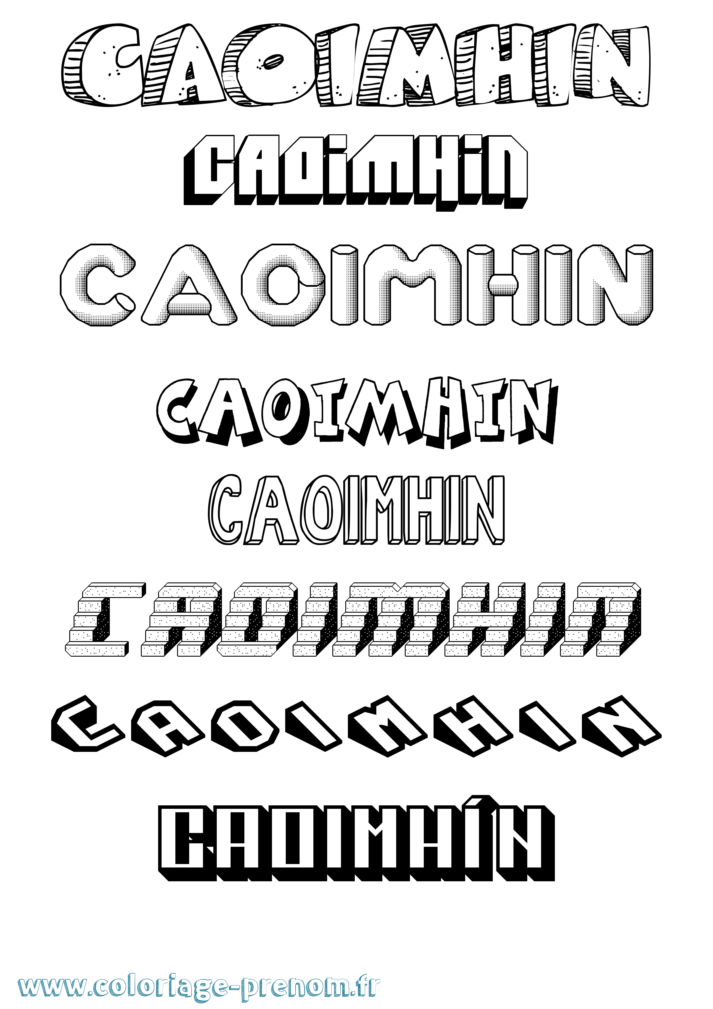 Coloriage Caoimhín Effet 3D Coloriage prénom Caoimhín Effet 3D
