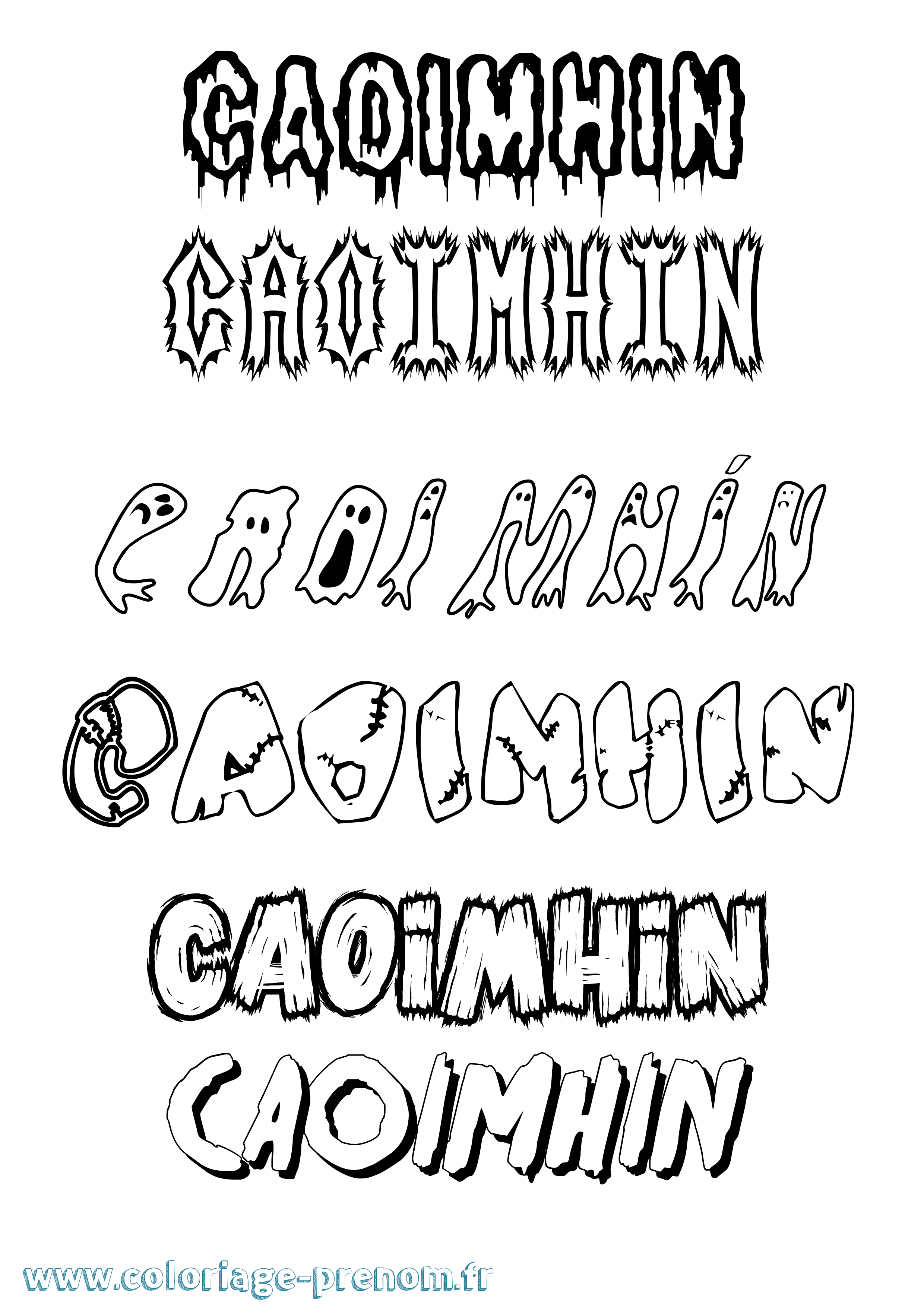 Coloriage Caoimhín Frisson Coloriage prénom Caoimhín Frisson