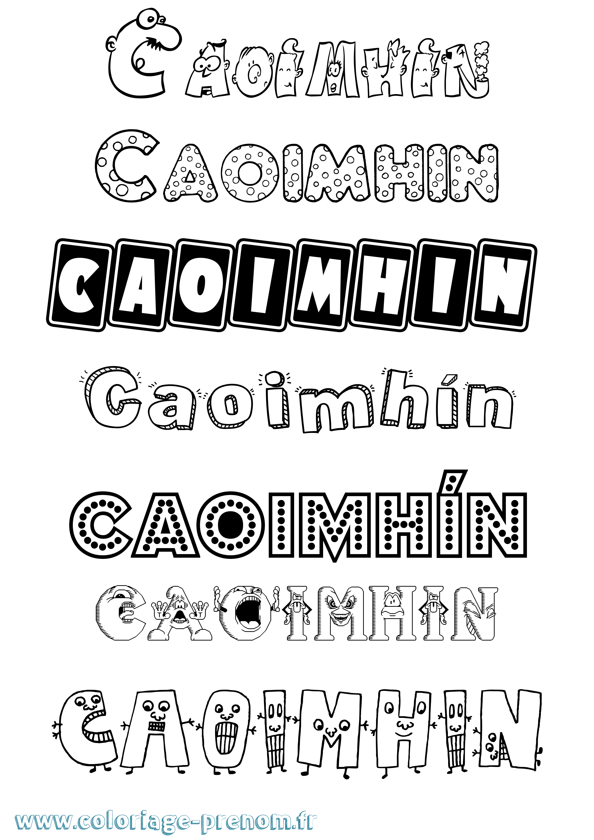 Coloriage Caoimhín Fun Coloriage prénom Caoimhín Fun