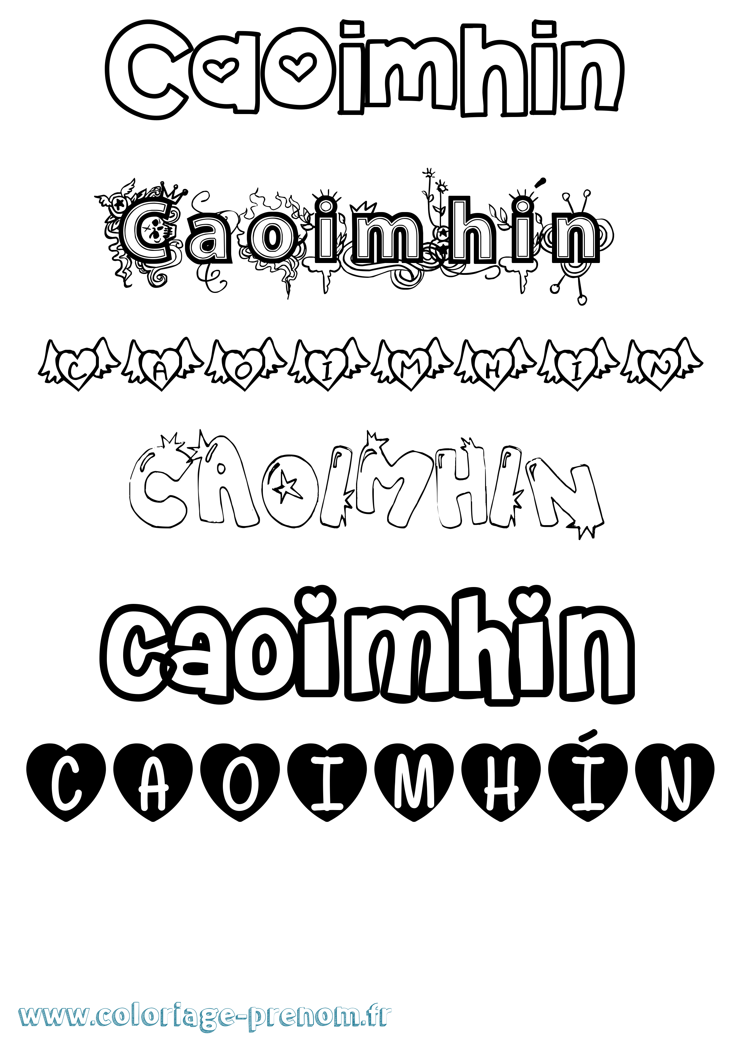 Coloriage Caoimhín Girly Coloriage prénom Caoimhín Girly