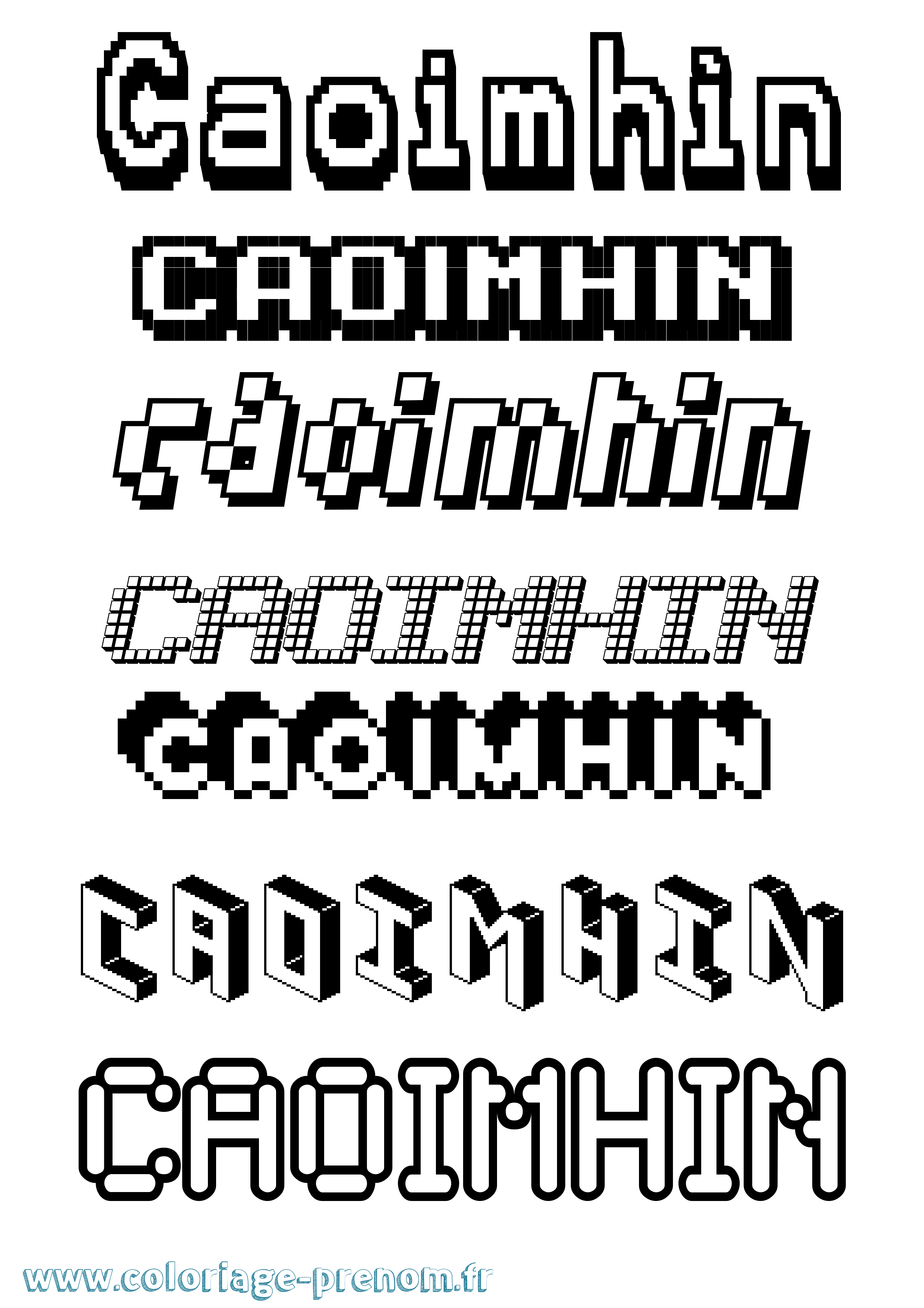 Coloriage Caoimhín Pixel Coloriage prénom Caoimhín Pixel