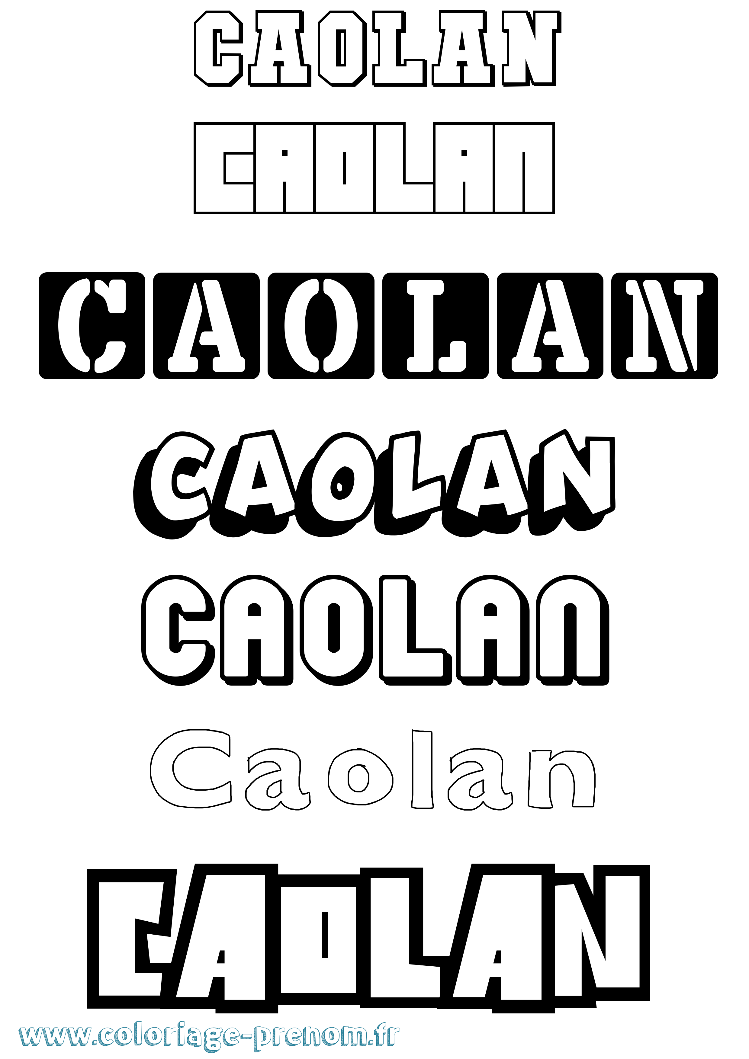 Coloriage prénom Caolan Simple
