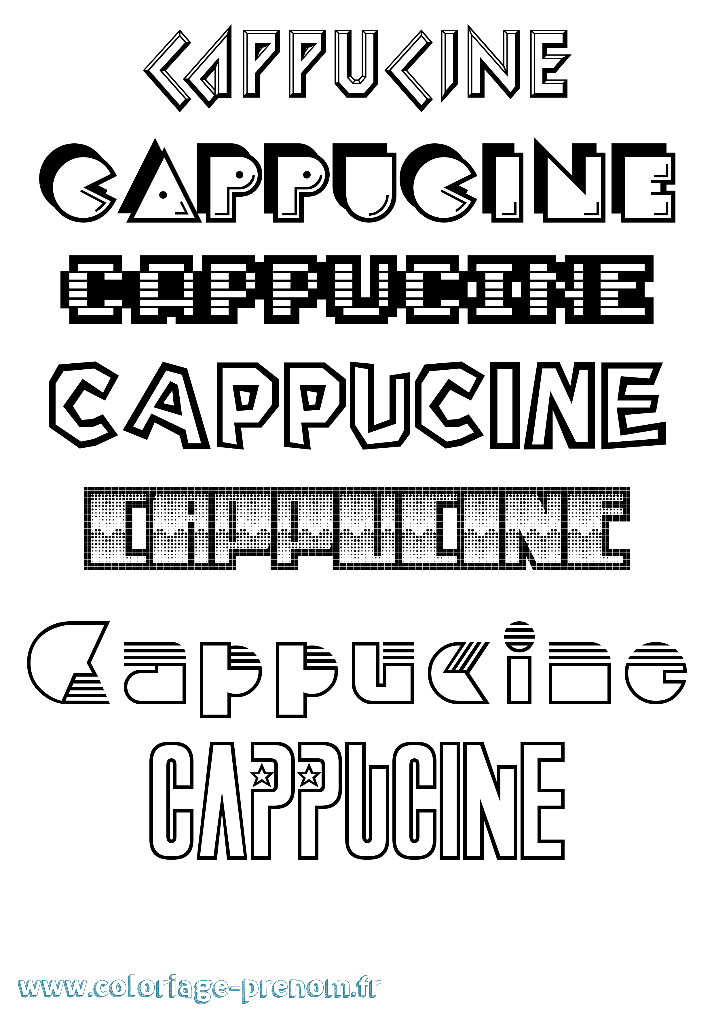 Coloriage Cappucine Jeux Vidéos Coloriage prénom Cappucine Jeux Vidéos