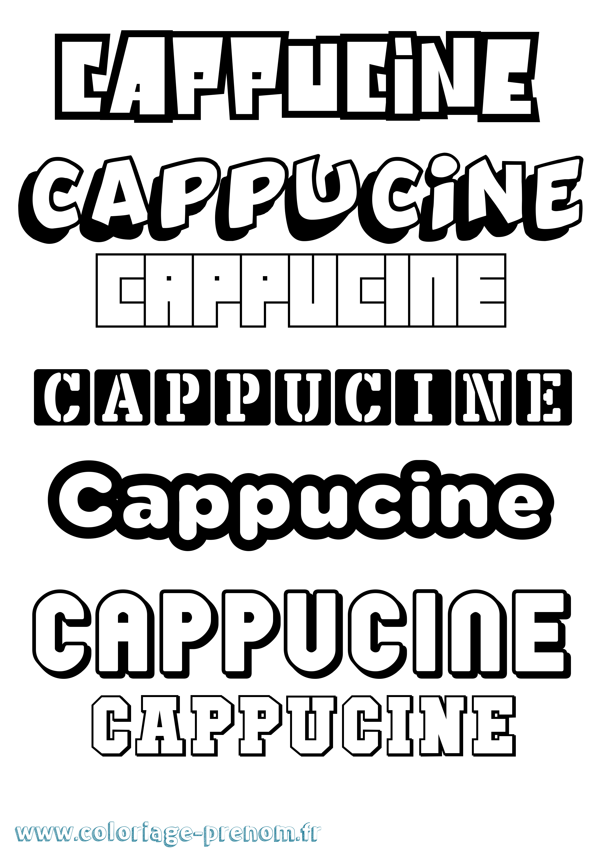 Coloriage Cappucine Simple Coloriage prénom Cappucine Simple