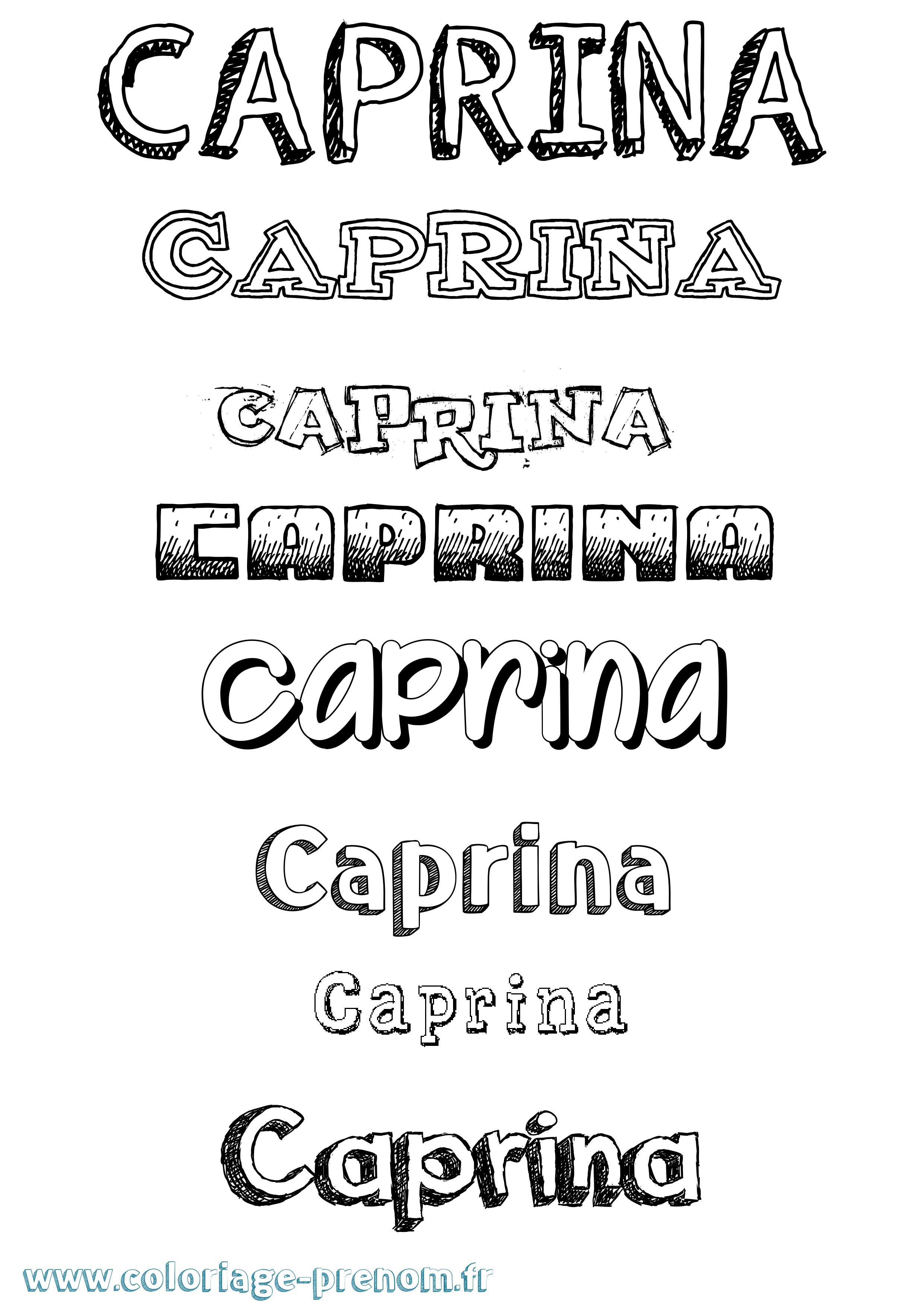 Coloriage Caprina Dessiné Coloriage prénom Caprina Dessiné