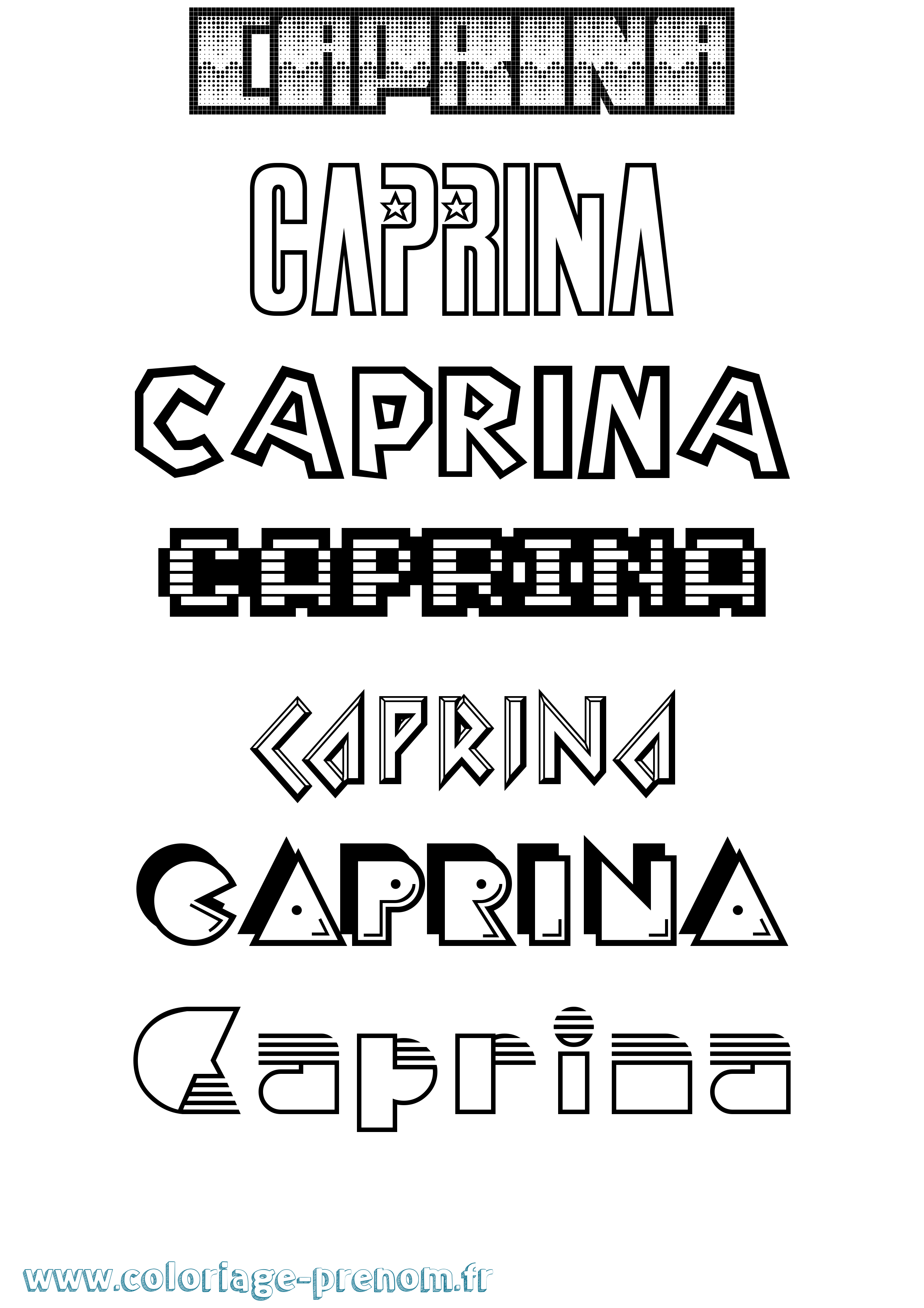 Coloriage Caprina Jeux Vidéos Coloriage prénom Caprina Jeux Vidéos