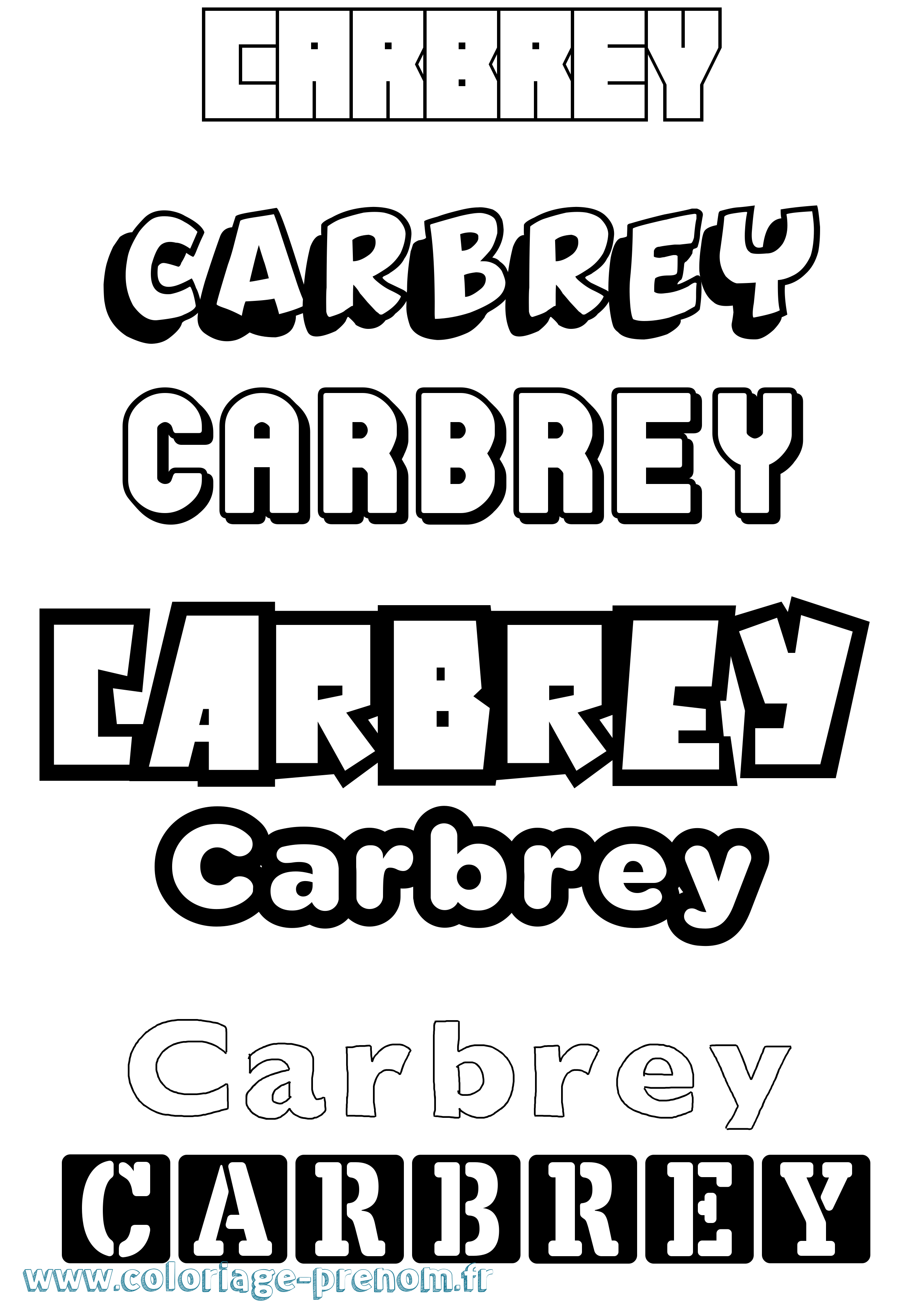 Coloriage Carbrey Simple Coloriage prénom Carbrey Simple