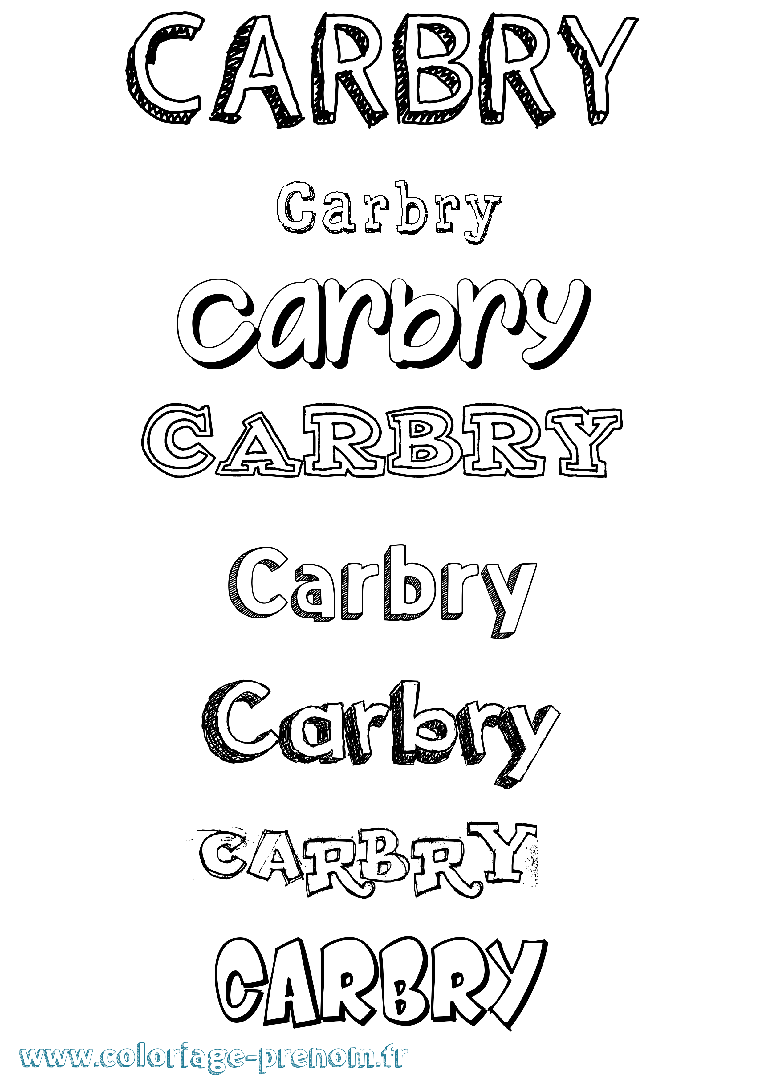 Coloriage prénom Carbry Dessiné