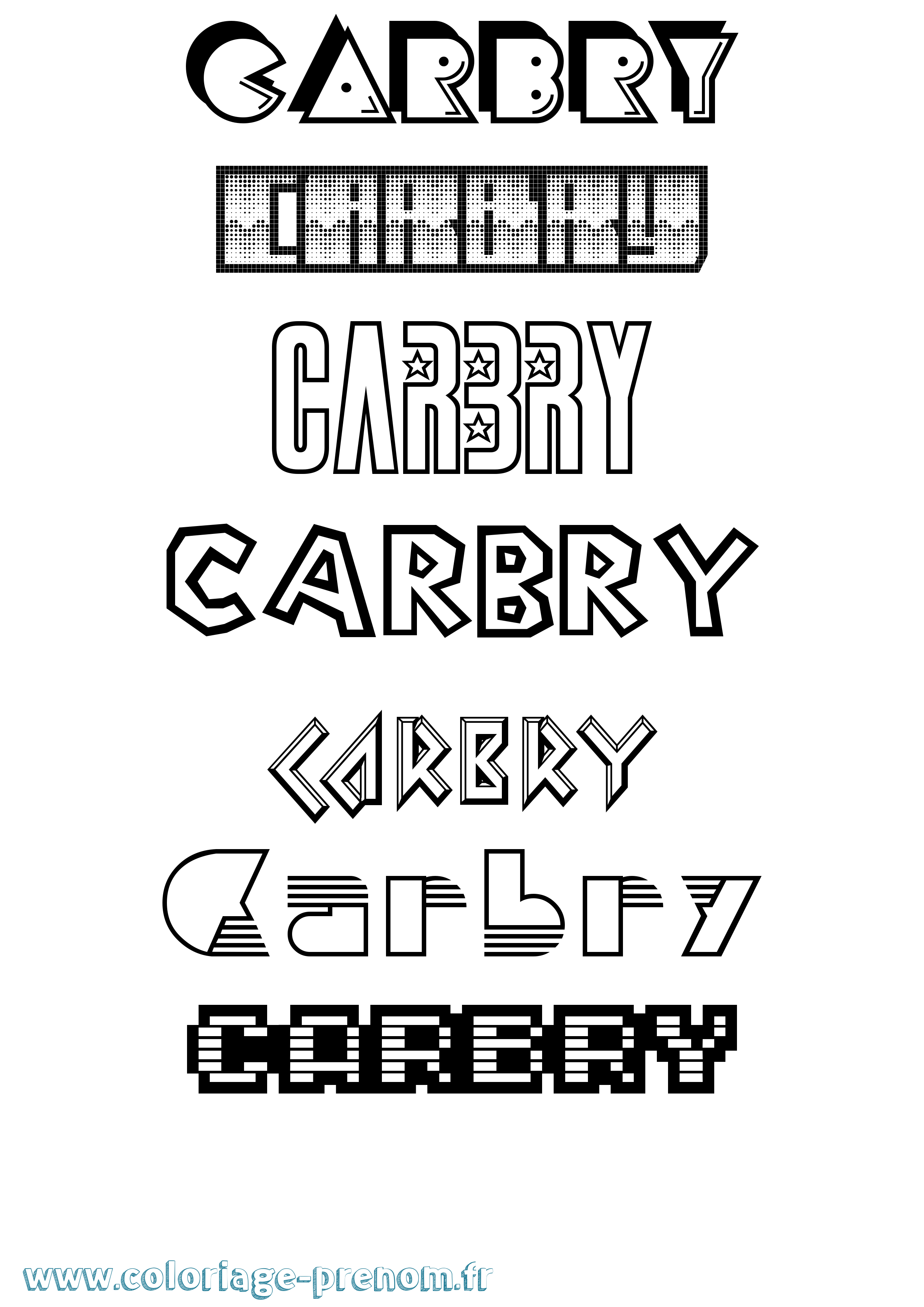Coloriage prénom Carbry Jeux Vidéos