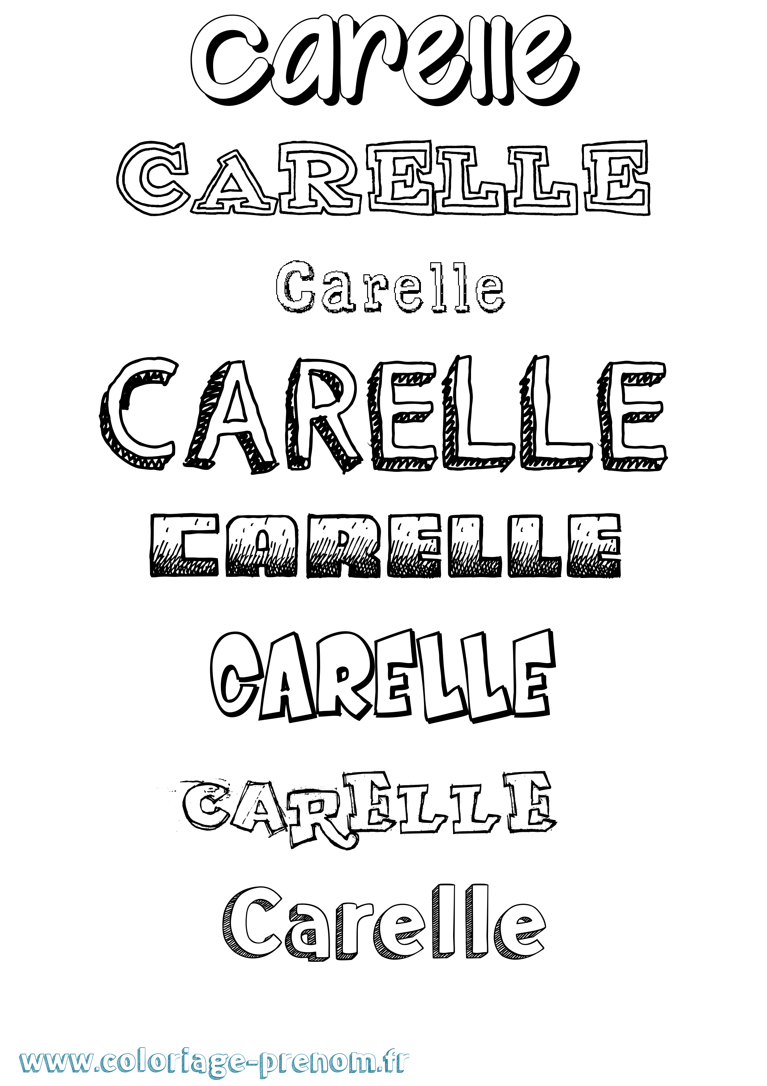 Coloriage prénom Carelle Dessiné
