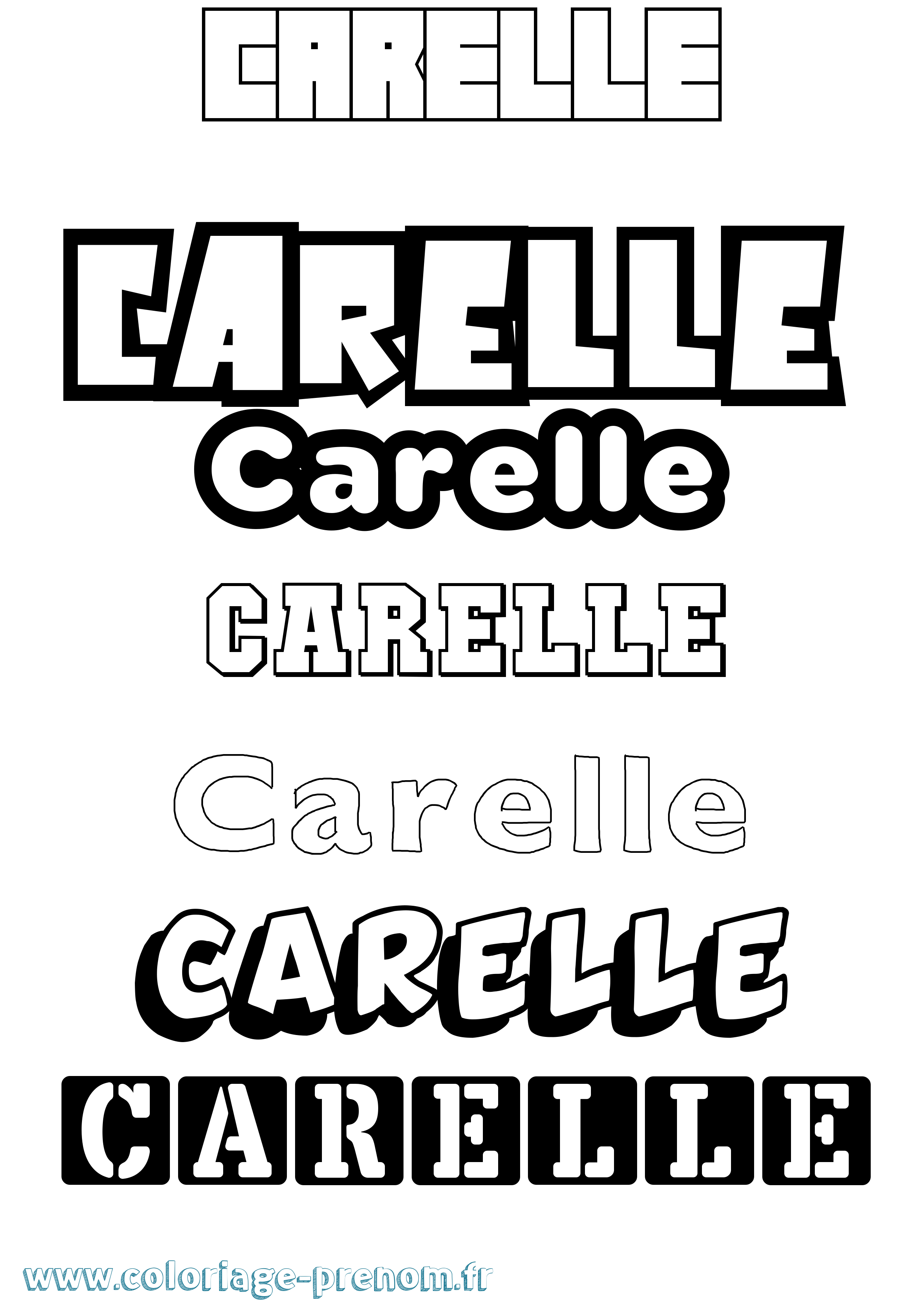 Coloriage prénom Carelle Simple