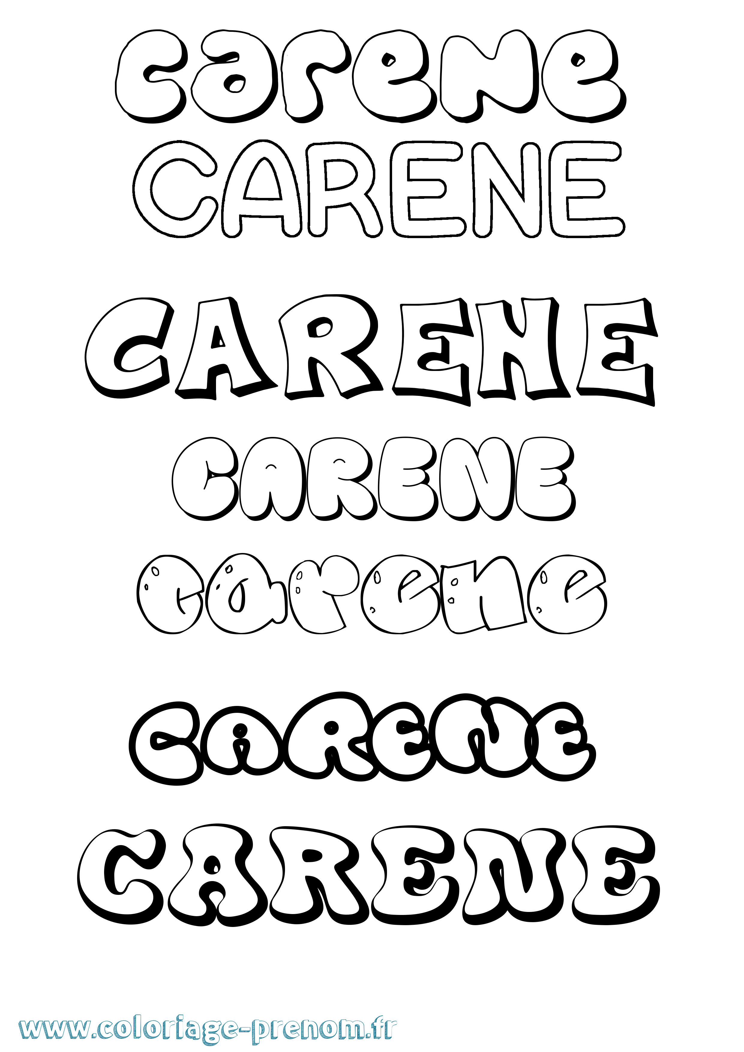 Coloriage Carene Bubble Coloriage prénom Carene Bubble