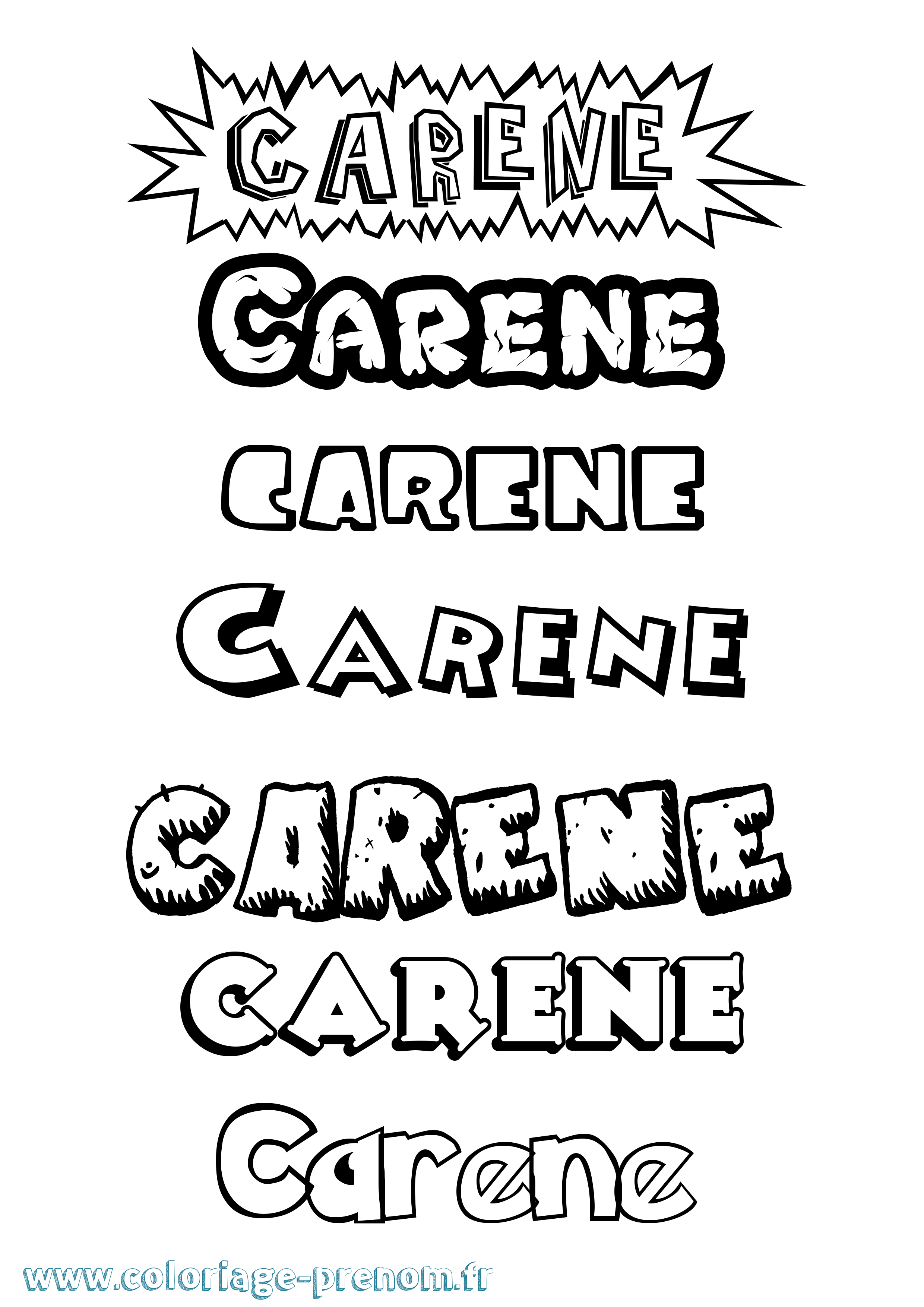 Coloriage Carene Dessin Animé Coloriage prénom Carene Dessin Animé